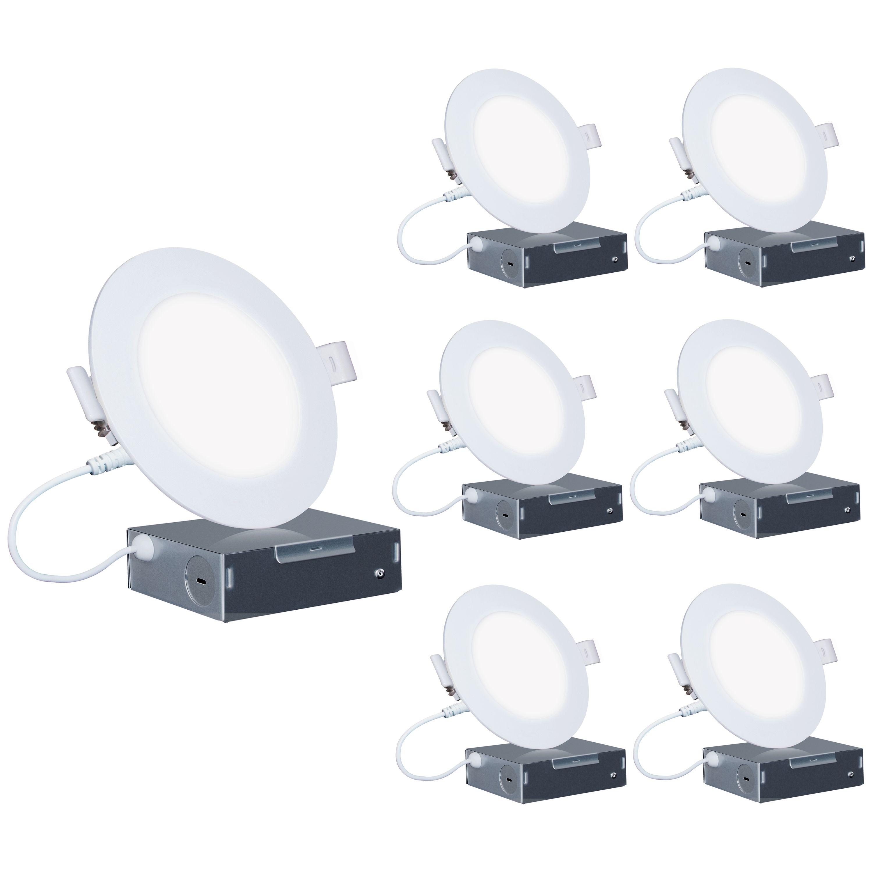 6'' Selectable Color Temperature Dimmable Air-Tight IC Rated LED Canless Recessed Lighting Kit