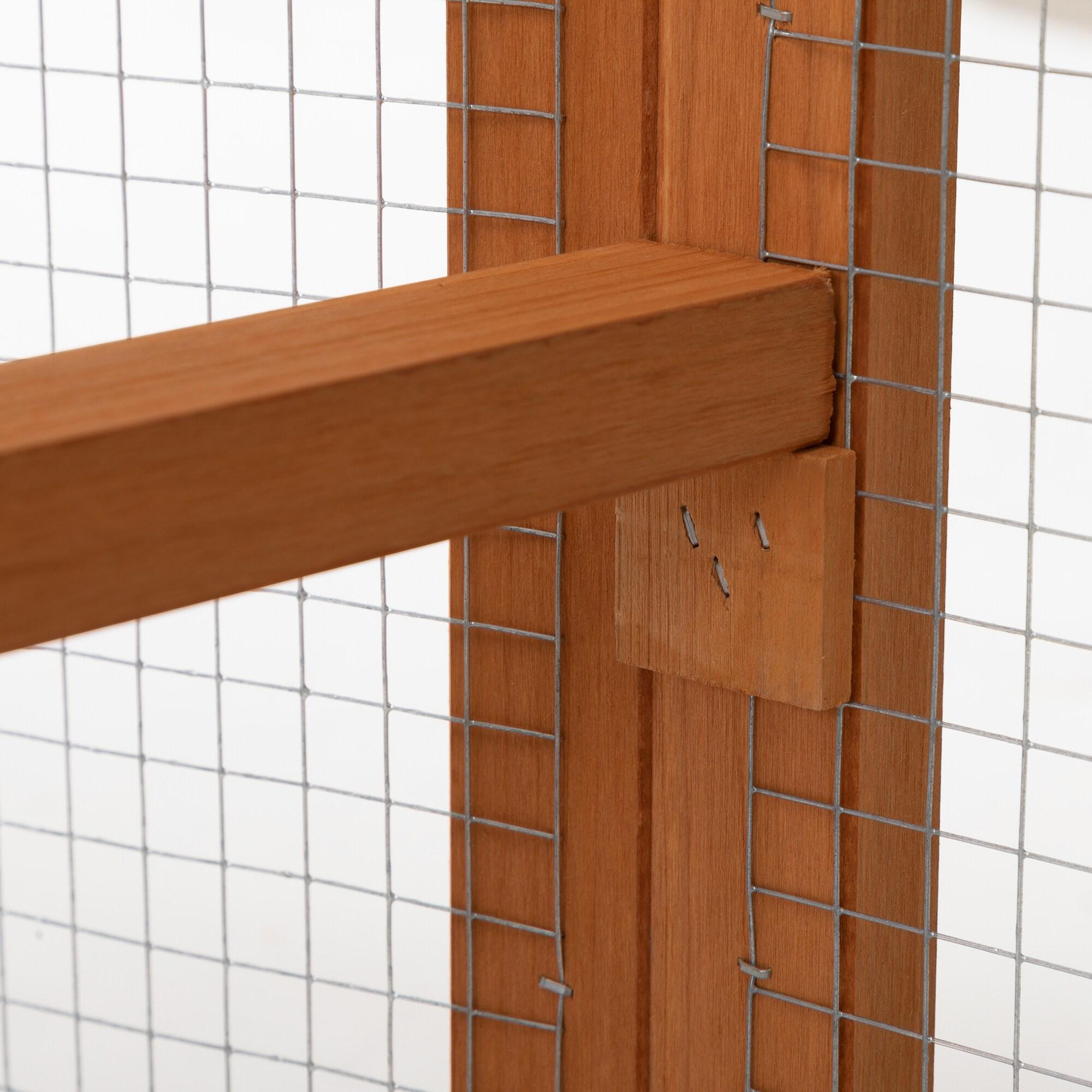 Coziwow Folding Chicken Coop, Wooden Rabbit Hutch for Small Animals with Roosting Bar, Orange