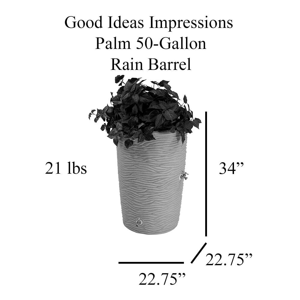 Good Ideas 50 Gallons Plastic Drainable Planter Rain Barrel