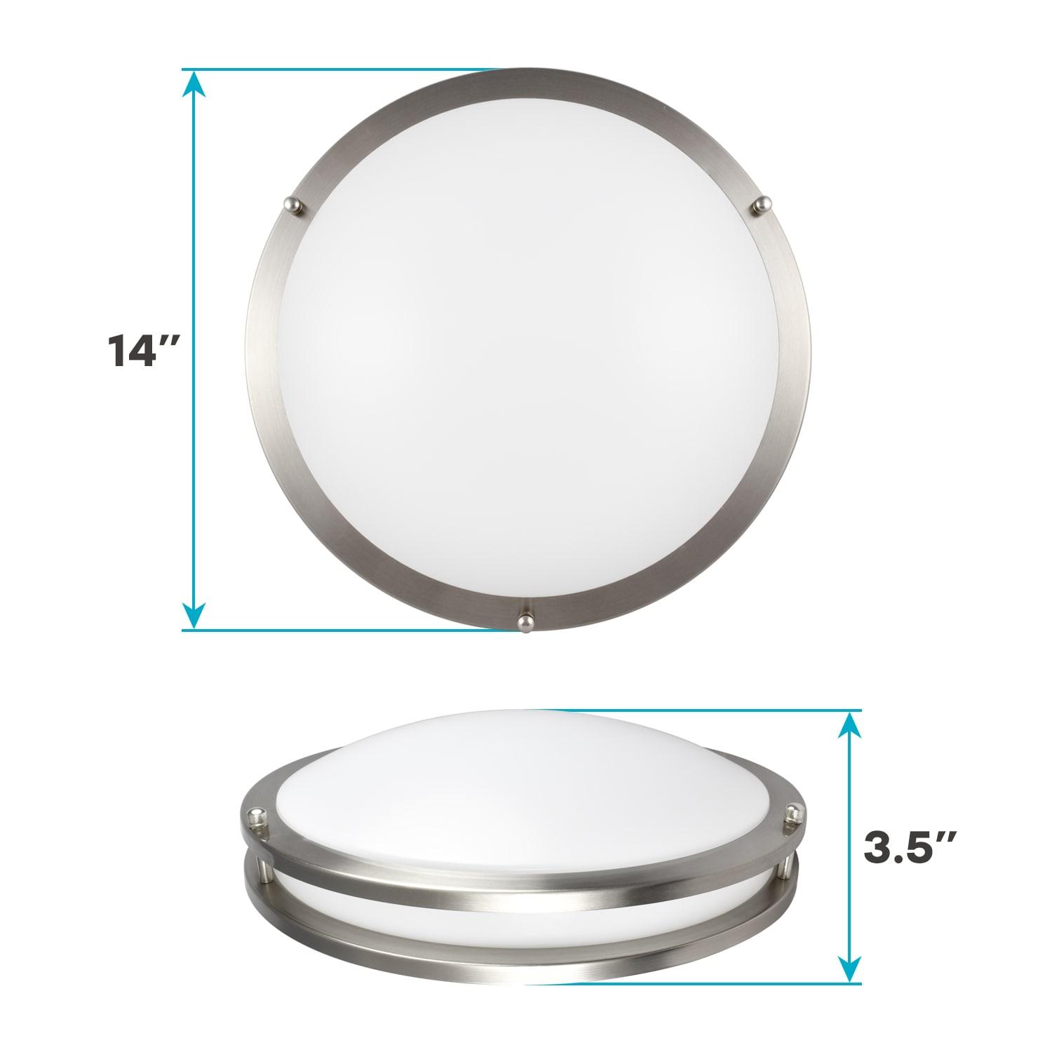 Luxrite 14 Inch LED Flush Mount Ceiling Light, Color Temperature Selectable 2700K / 3000K / 3500K / 4000K / 5000K