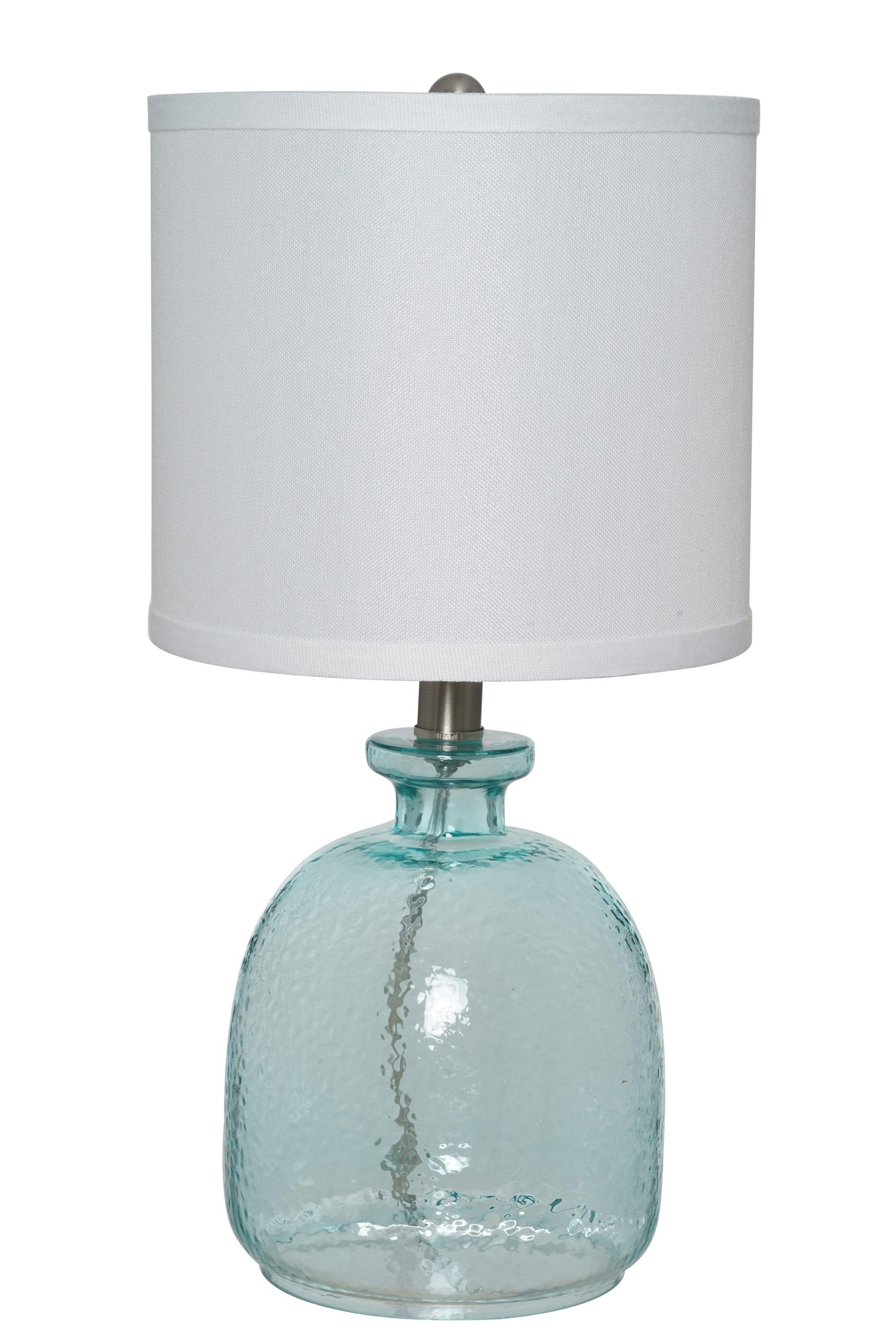 Catalina Lighting 20687-000 Coastal Cape Cod Clear Glass Textured Table Lamp 1825 Classic Blue