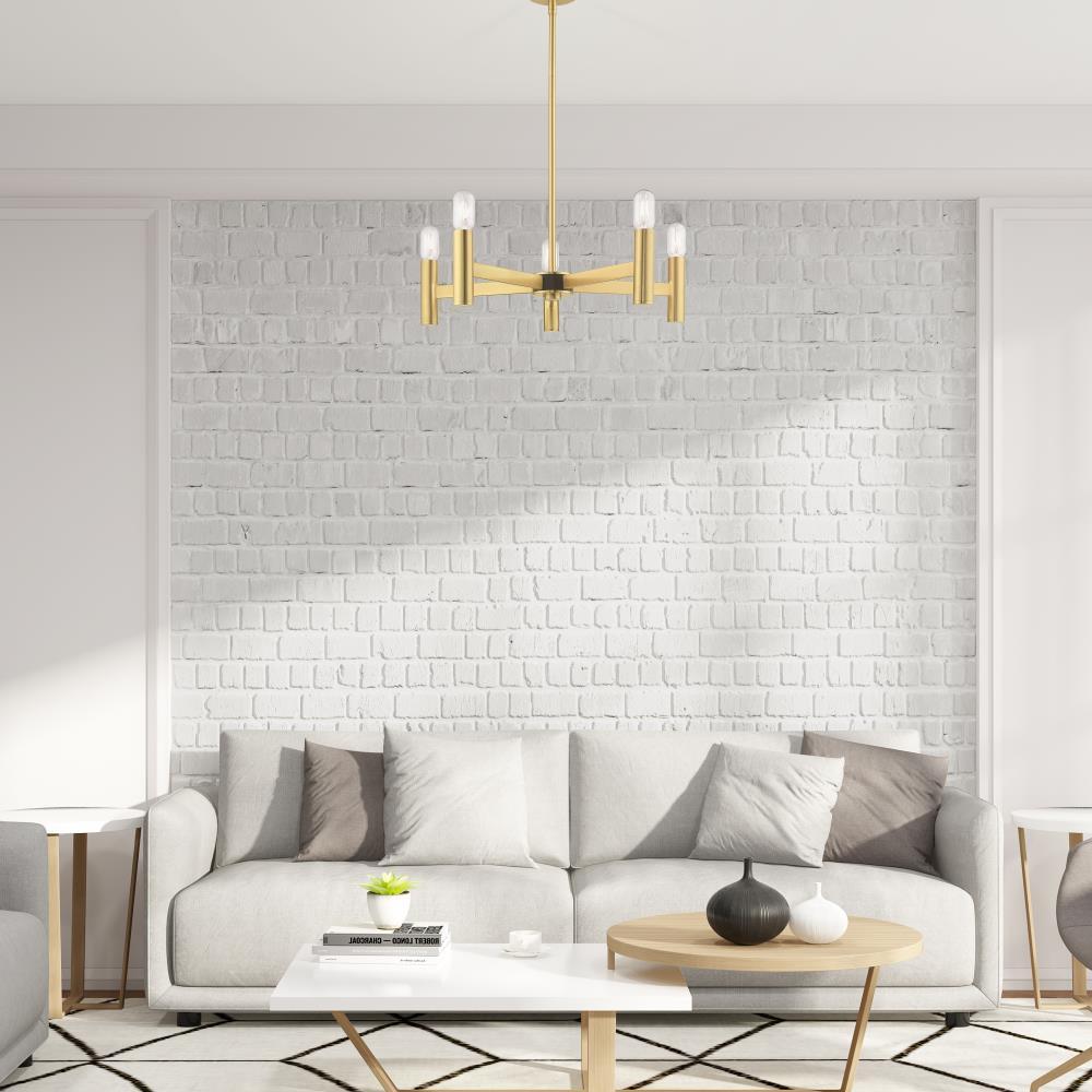 Livex Lighting Copenhagen 5 - Light Chandelier in  Satin Brass