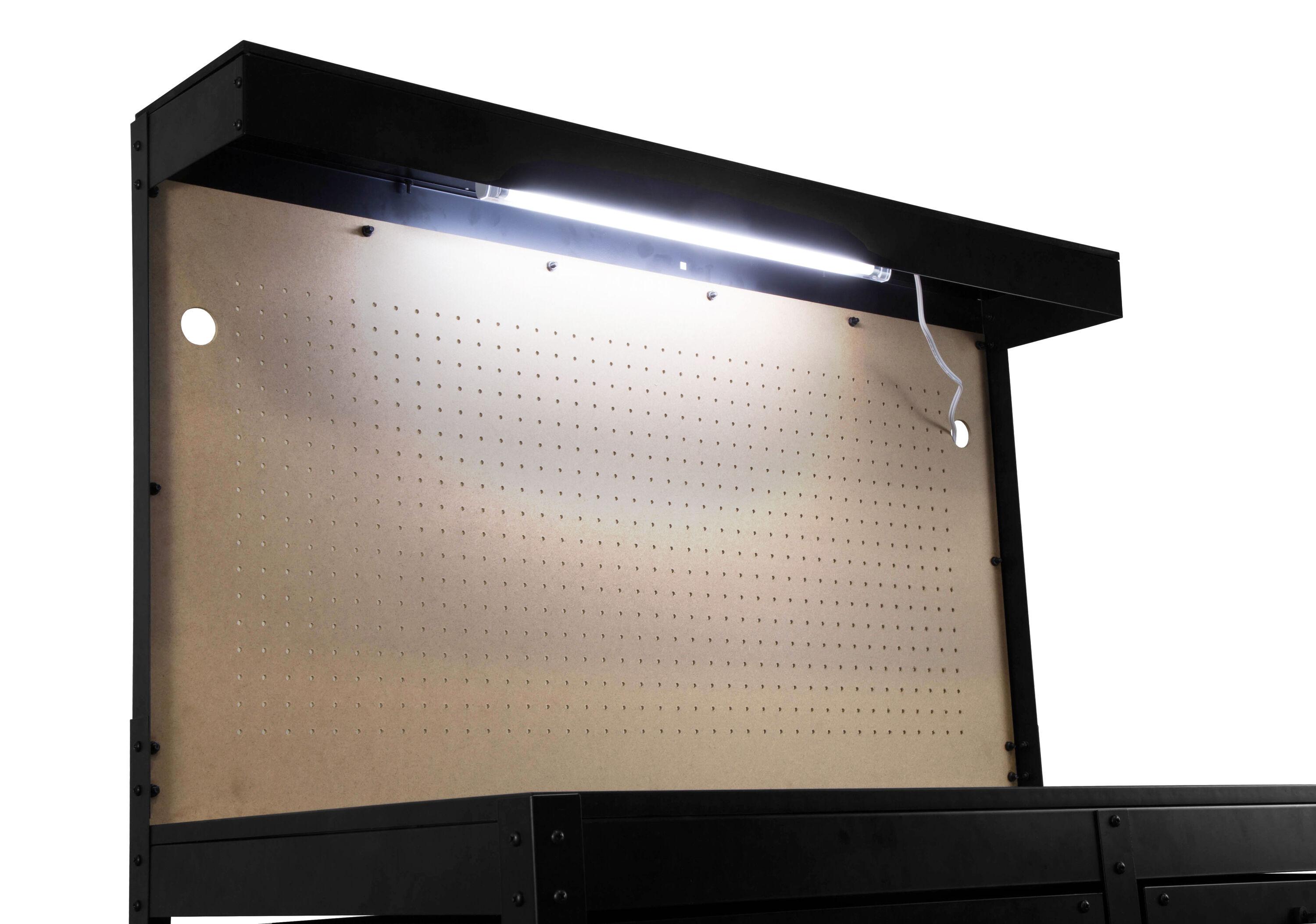 WEN 48 inch Steel Workbench with power outlets and light, 200lb capacity