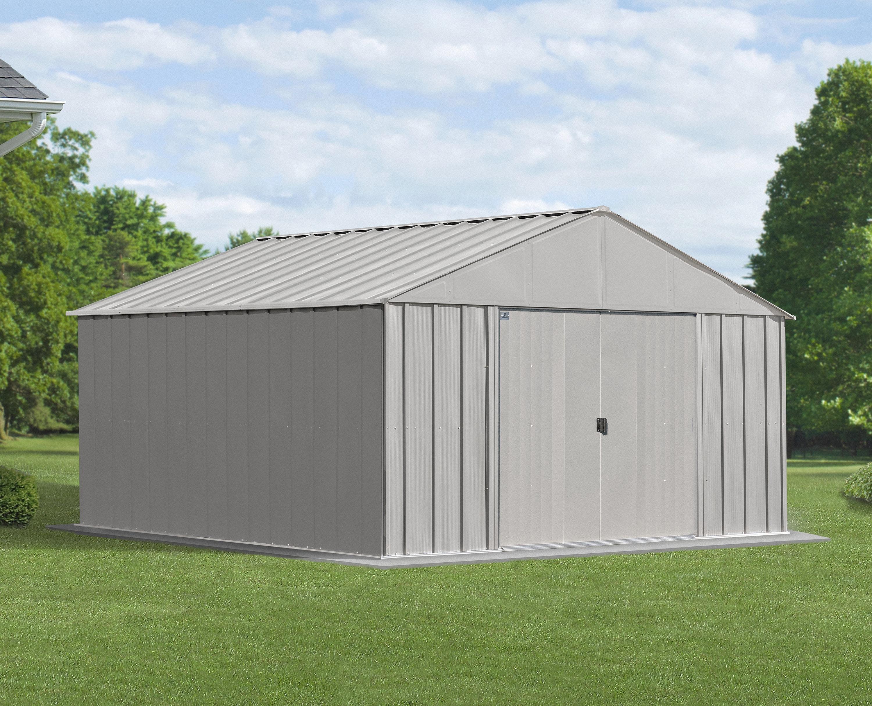 12 ft. W x 12 ft. D Galvanized Steel Storage Shed