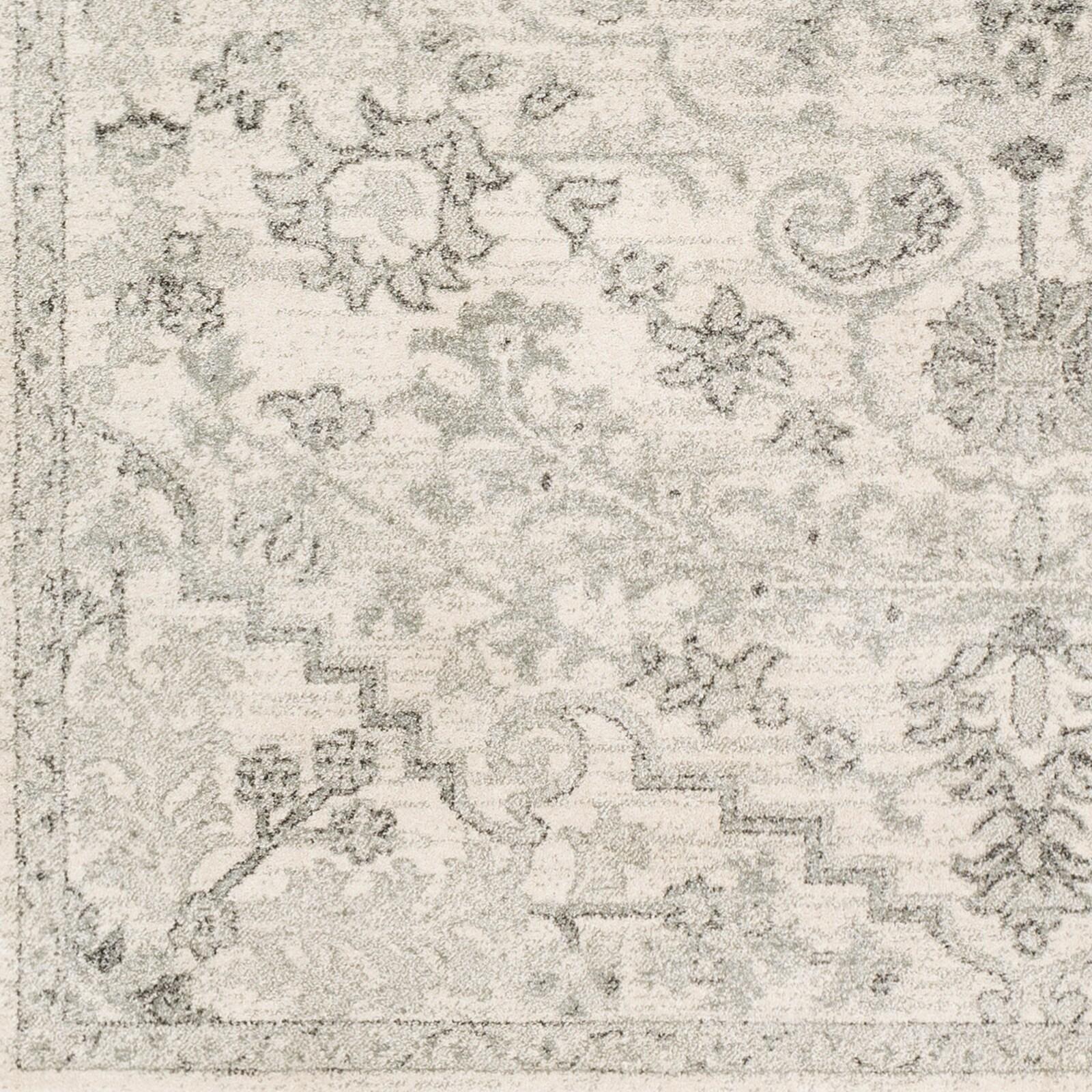 Livabliss 7'10"x10'3" Abby Traditional Rugs Cream/Light Gray: Stain & Fade-Resistant, Medium Pile, Indoor Use
