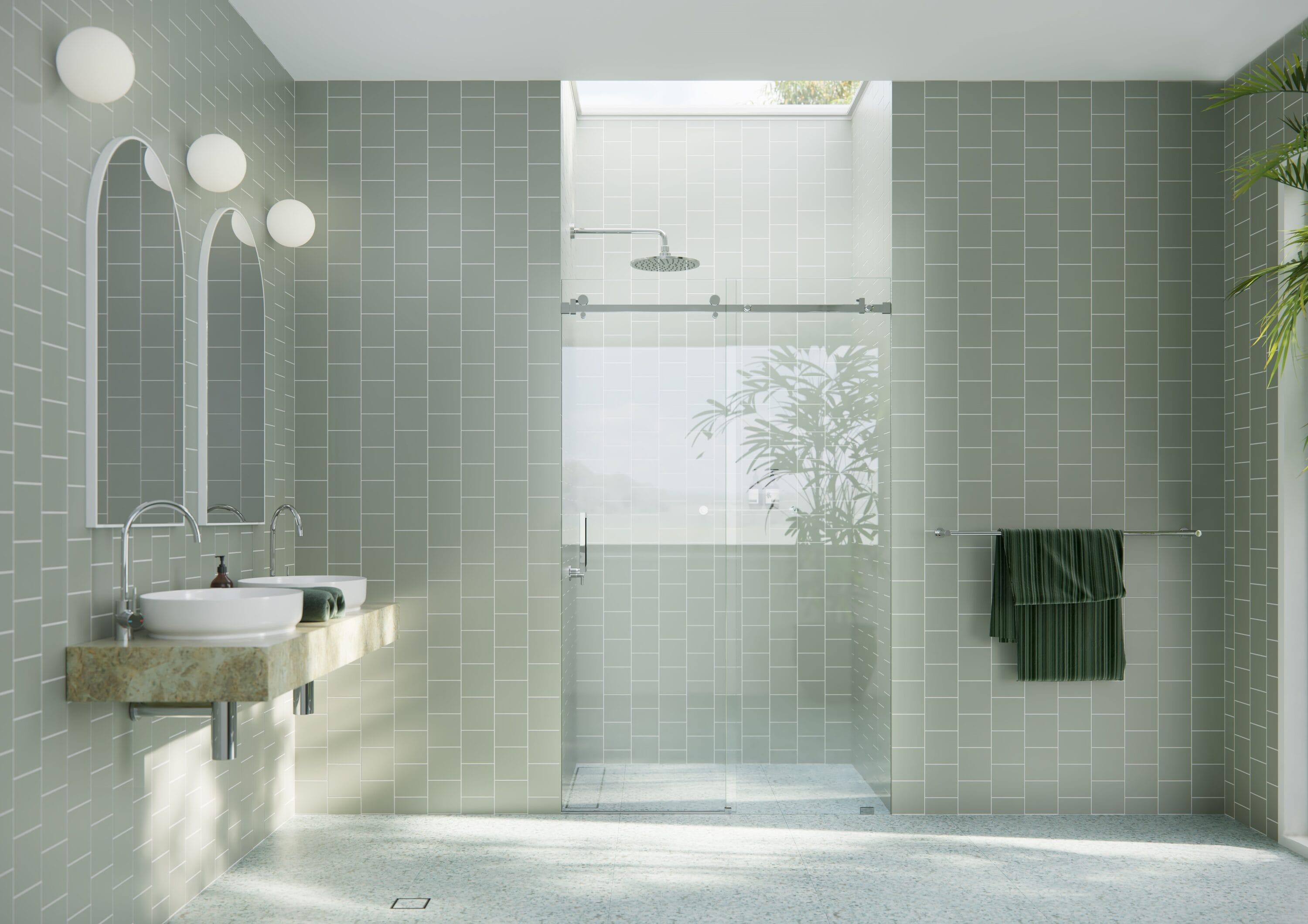 Astro 44 - 48 in. x 78 in. Fully Frameless Glass Sliding Shower Door