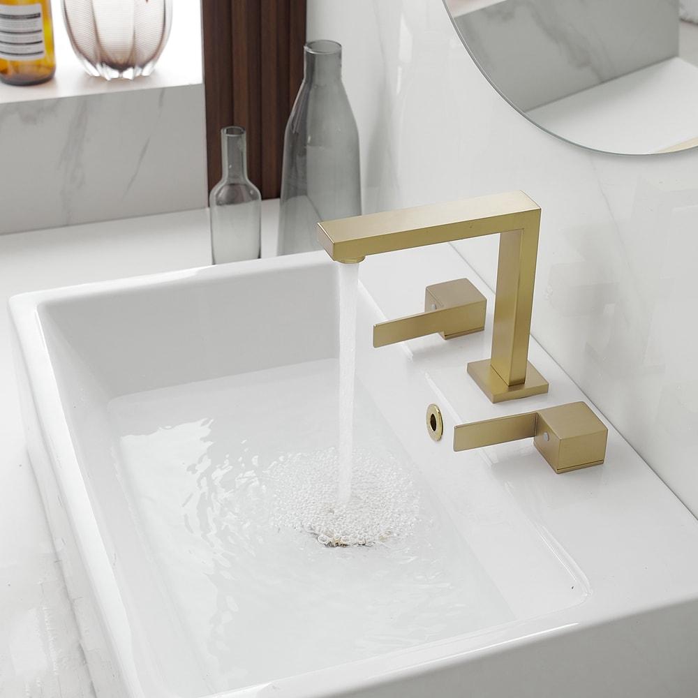 Widespread Single-handle Bathroom Faucet with Drain Assembly
