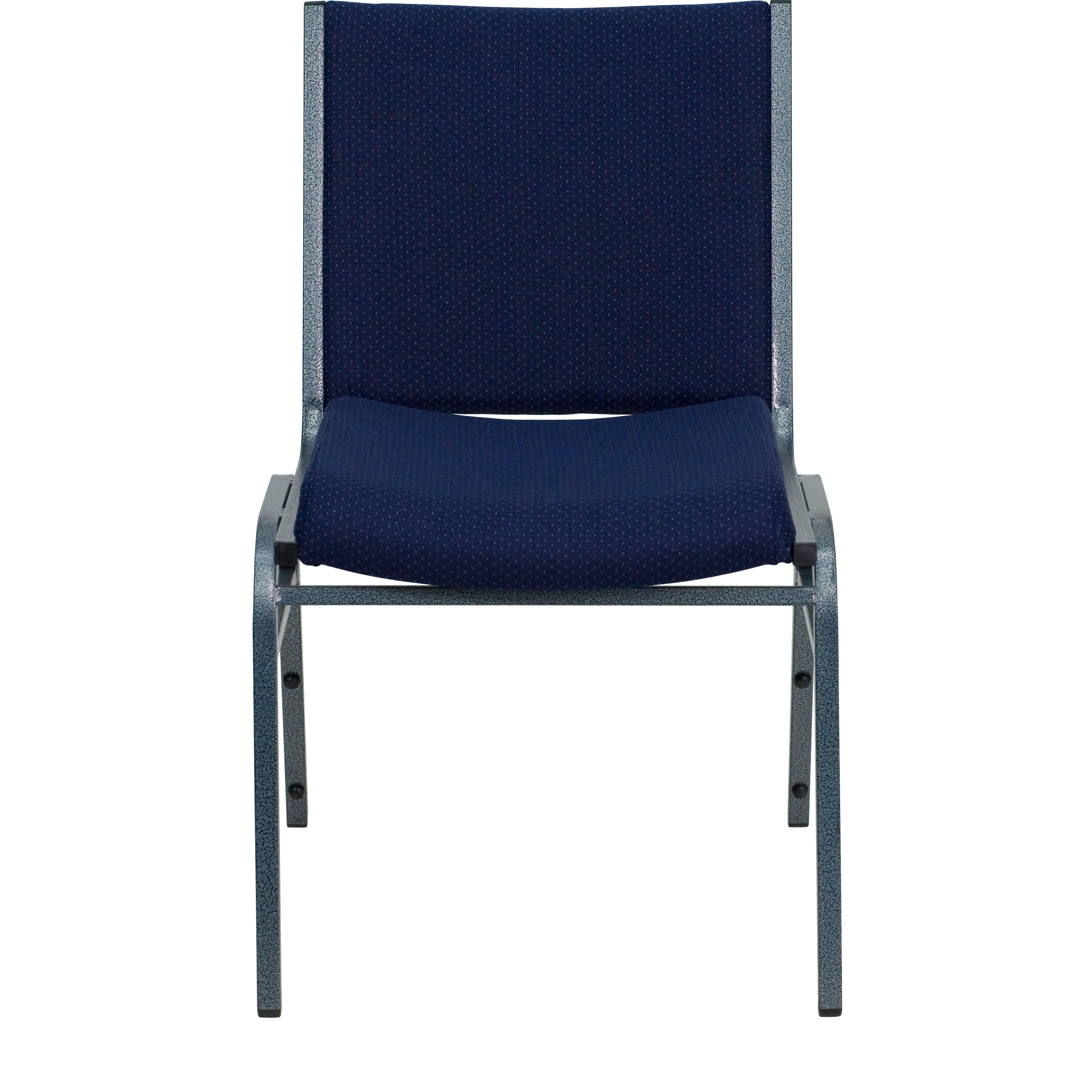 Flash Furniture HERCULES Series Heavy Duty Navy Blue Dot Fabric Stack Chair