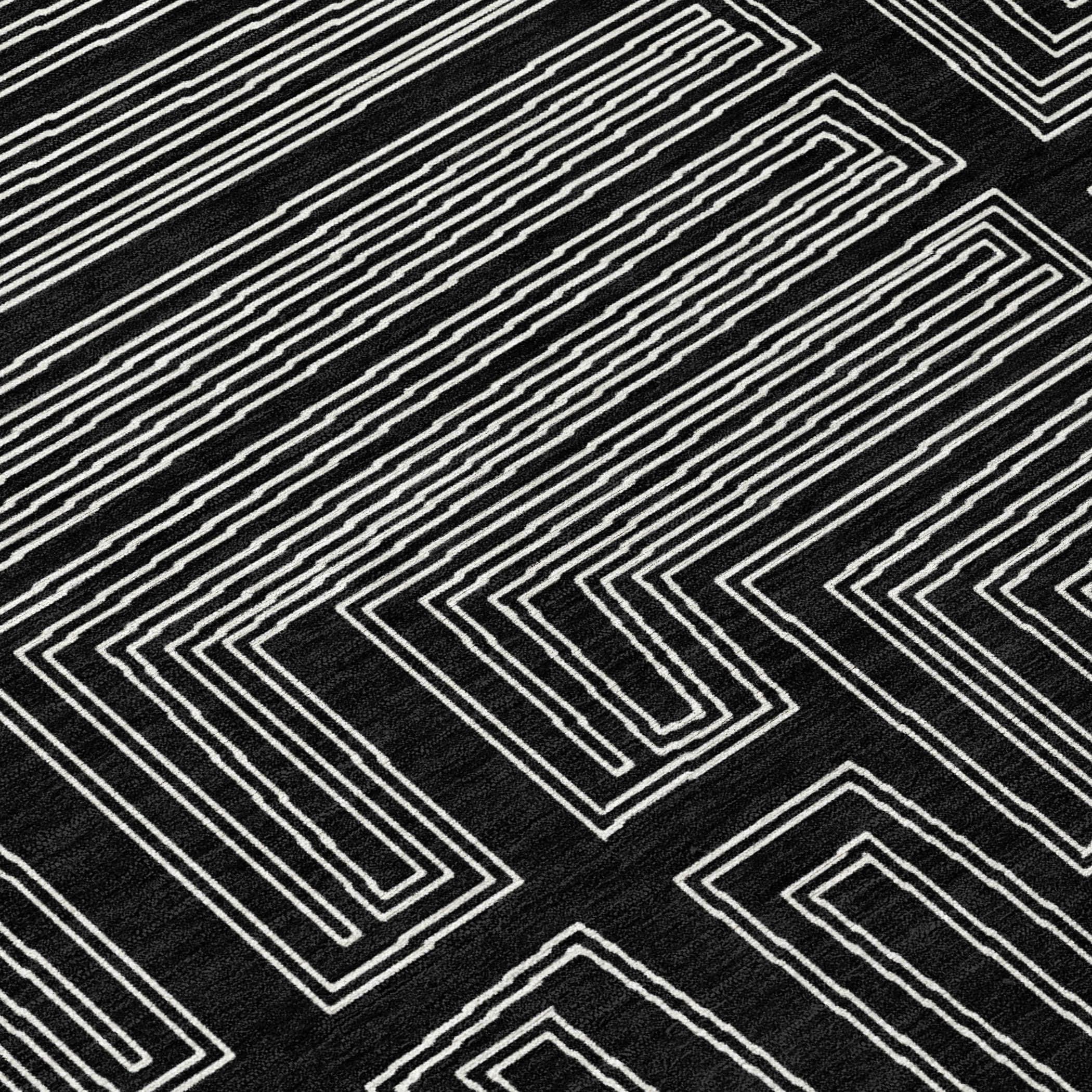 Machine Washable Indoor/Outdoor Chayden ACN1045 Black Rug