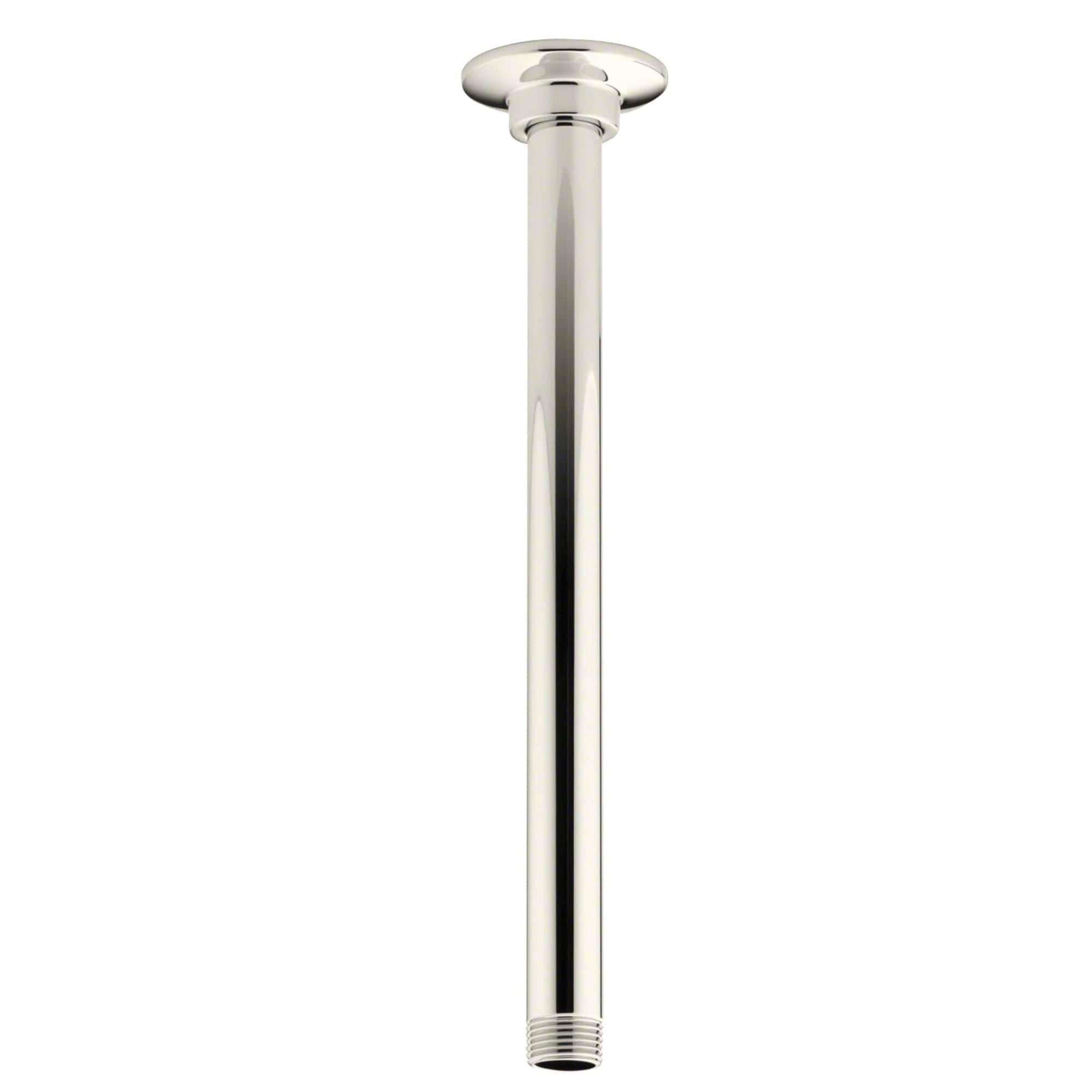 12-Inch Polished Nickel Ceiling Mount Shower Arm with Flange