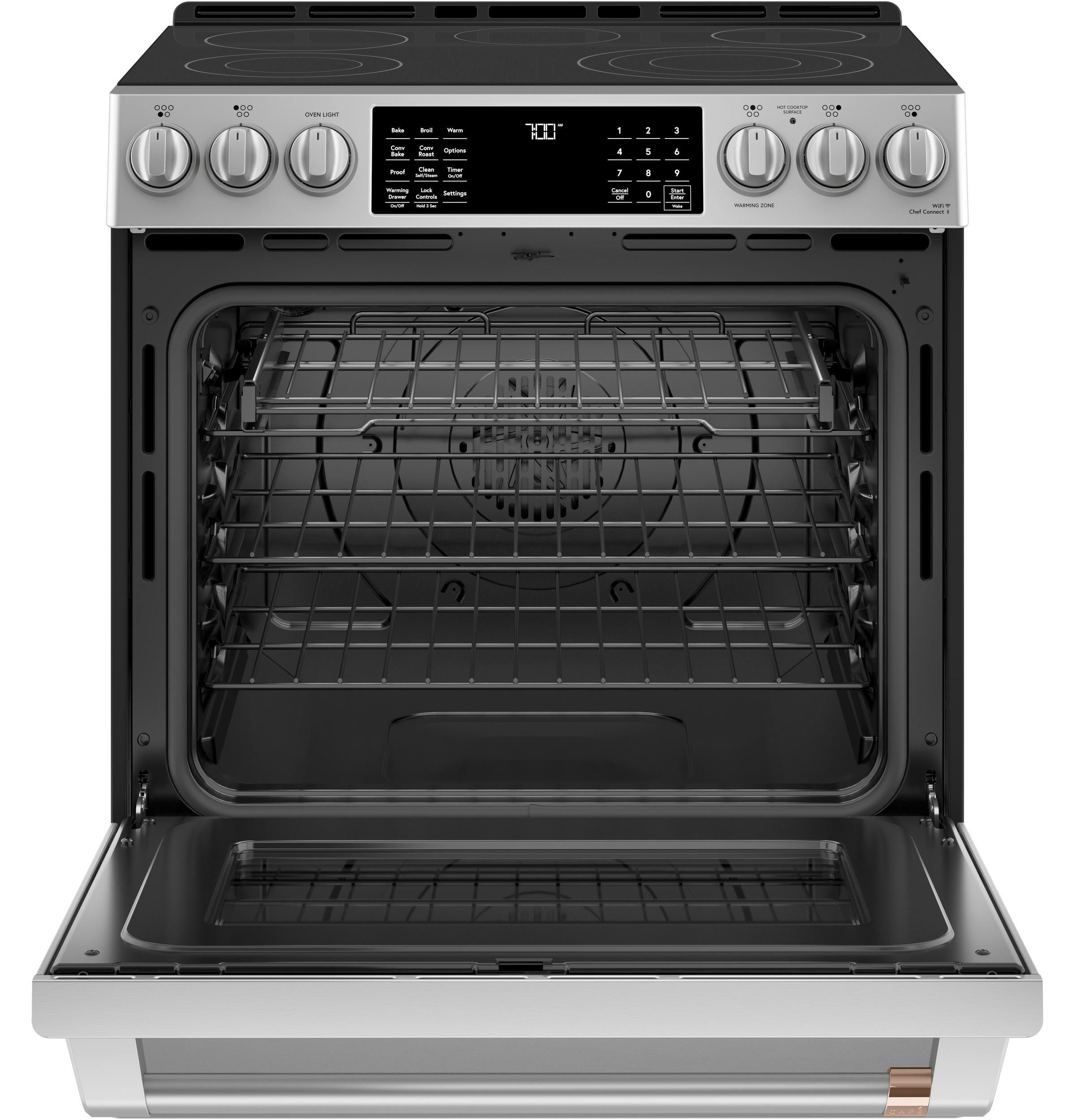 Café Café Kitchen Suite 30" 5.7 cu. ft. Smart Slide-in Electric Range with Convection Oven CES700P2MS1