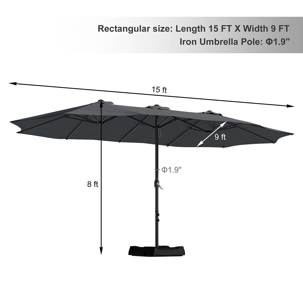 15 Ft Patio Market Umbrella with Base