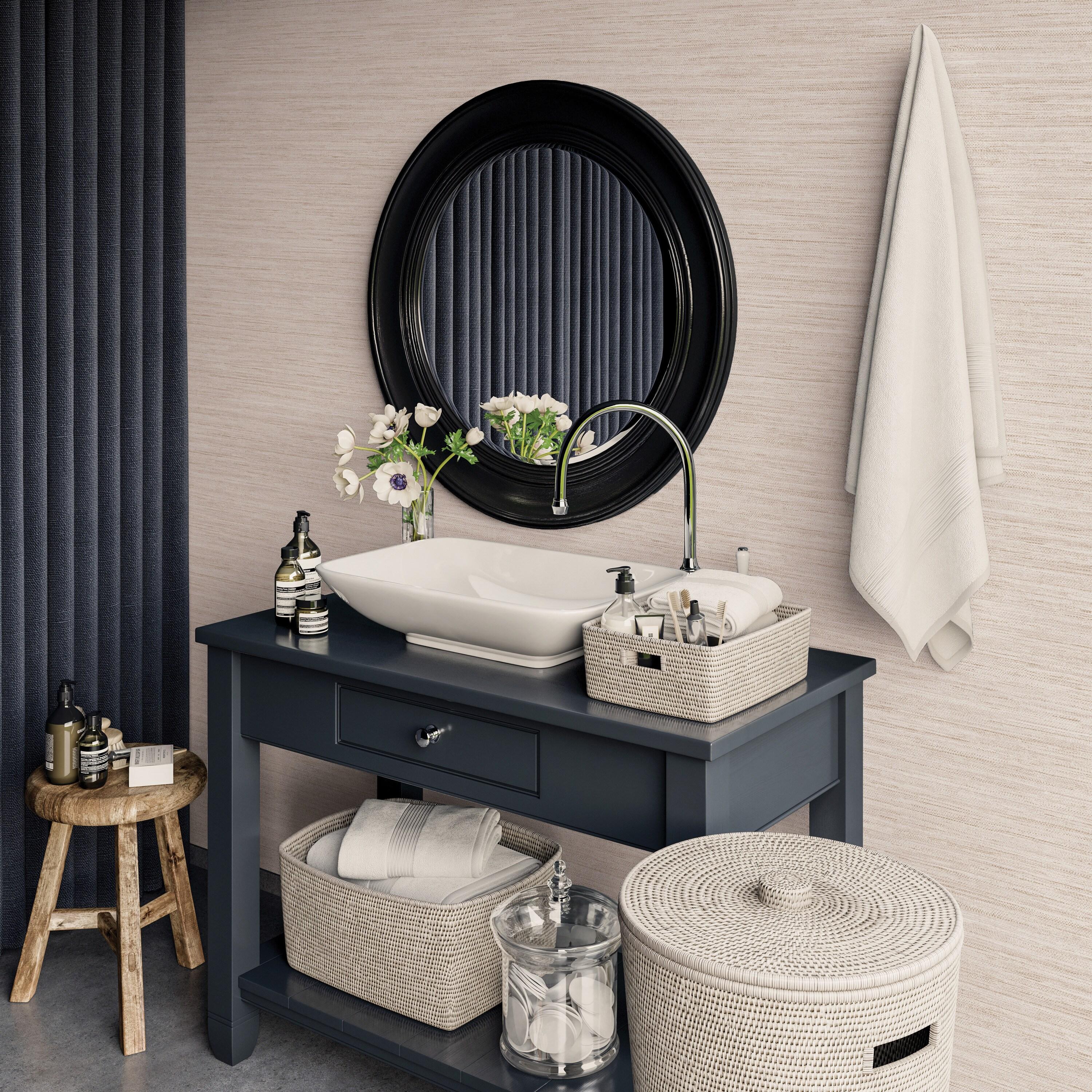 Tempaper & Co.® Faux Horizontal Grasscloth Removable Peel and Stick Wallpaper, Textured Ecru, 28 sq. ft.: Vinyl, Prepasted, Abstract Pattern