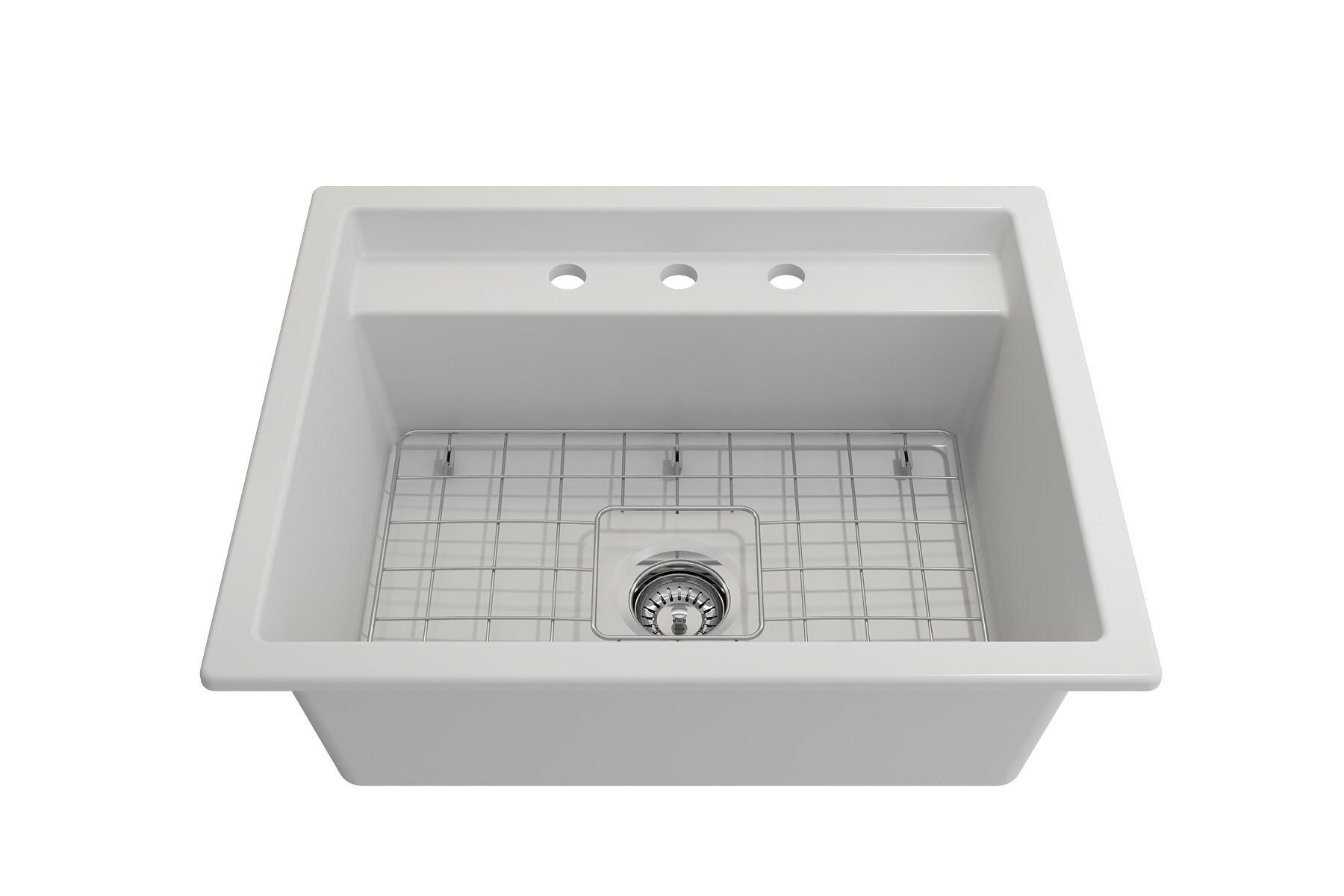 Baveno 27'' L Dual Mount Single Bowl Fireclay Kitchen Sink