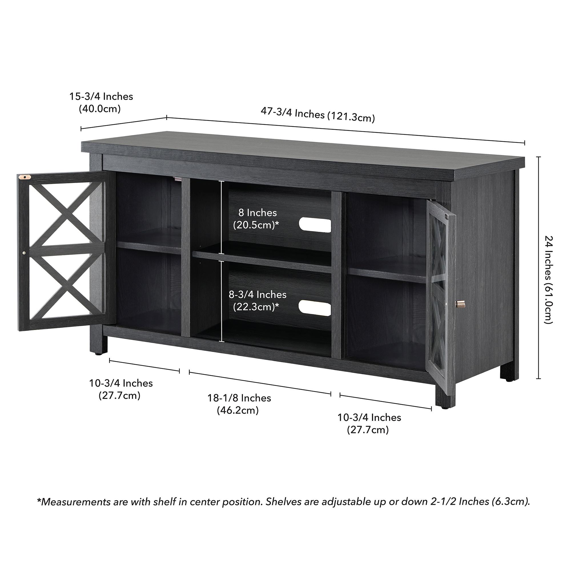 Evelyn&Zoe Colton Rectangular TV Stand for TV's up to 55", Charcoal Gray