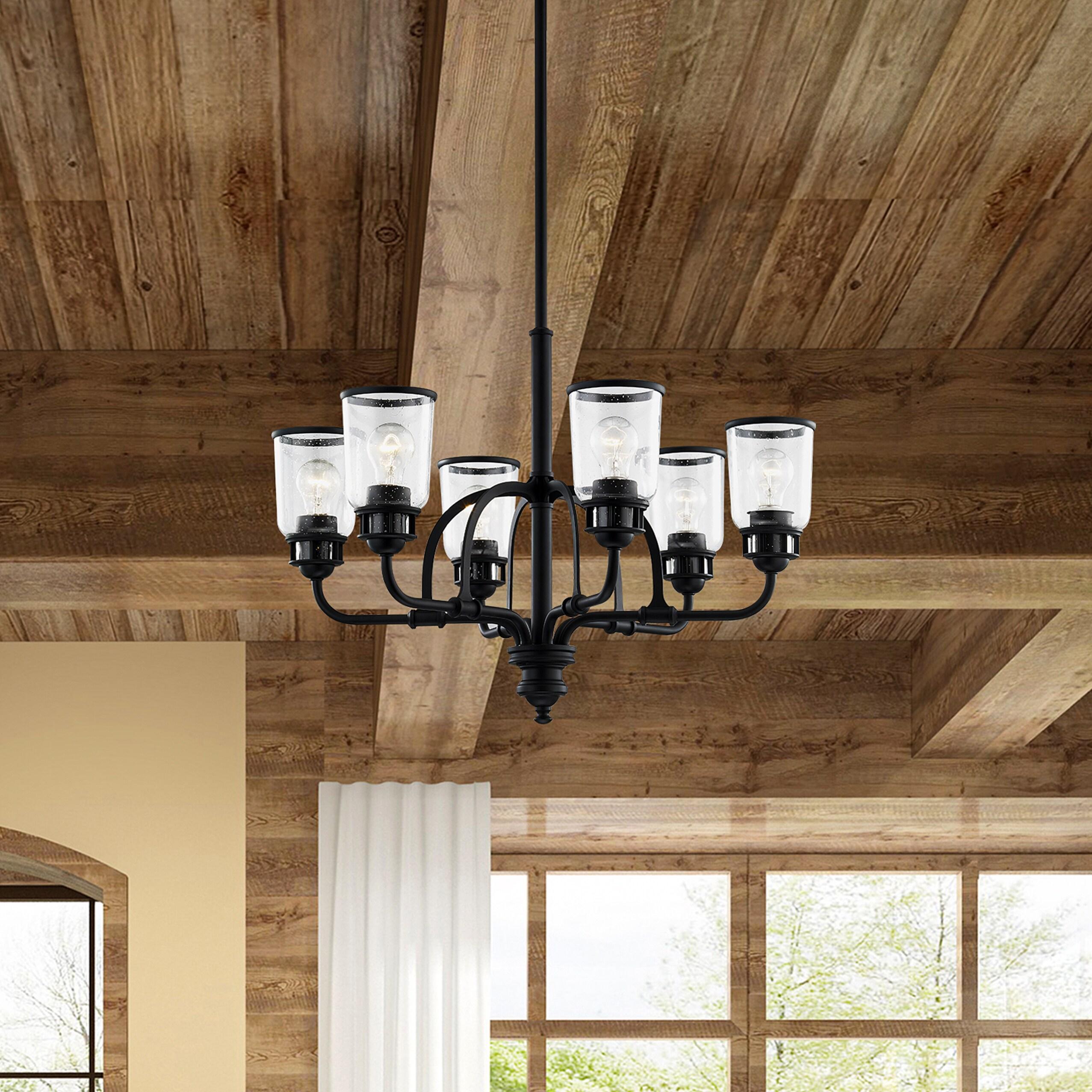 Livex Lighting Lawrenceville 6 -Light Matte Black Traditional For Use in Bathrooms, Bedrooms, Dining Rooms, Foyers, Kitchens, Living Rooms Chandelier