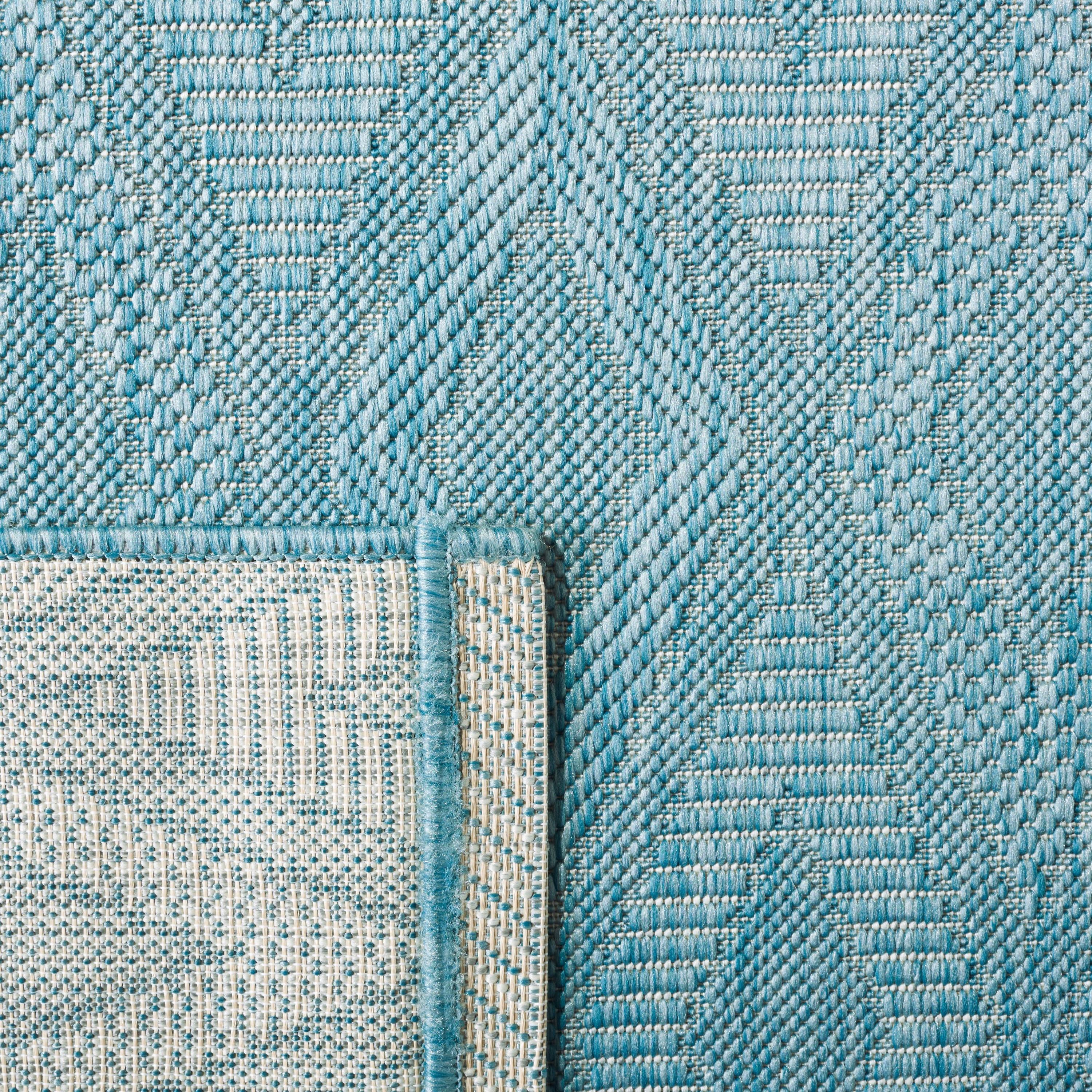Courtyard CY8522 Power Loomed Indoor and Outdoor Area Rug - Aqua/Aqua - 8'x10' - Safavieh