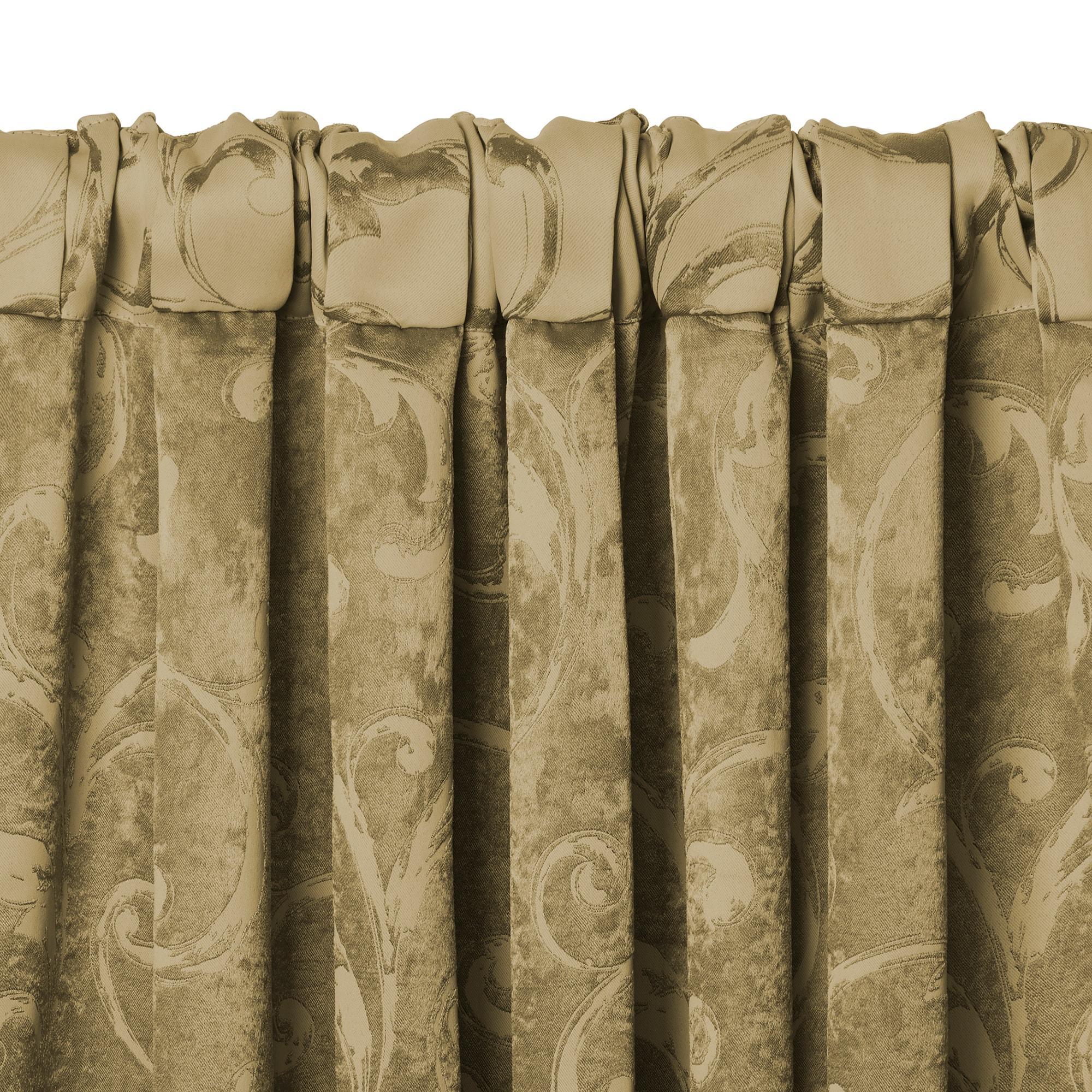 Elrene  Mia Jacquard Blackout Curtain Panel Gold 52" W X 95" L 95 Inches