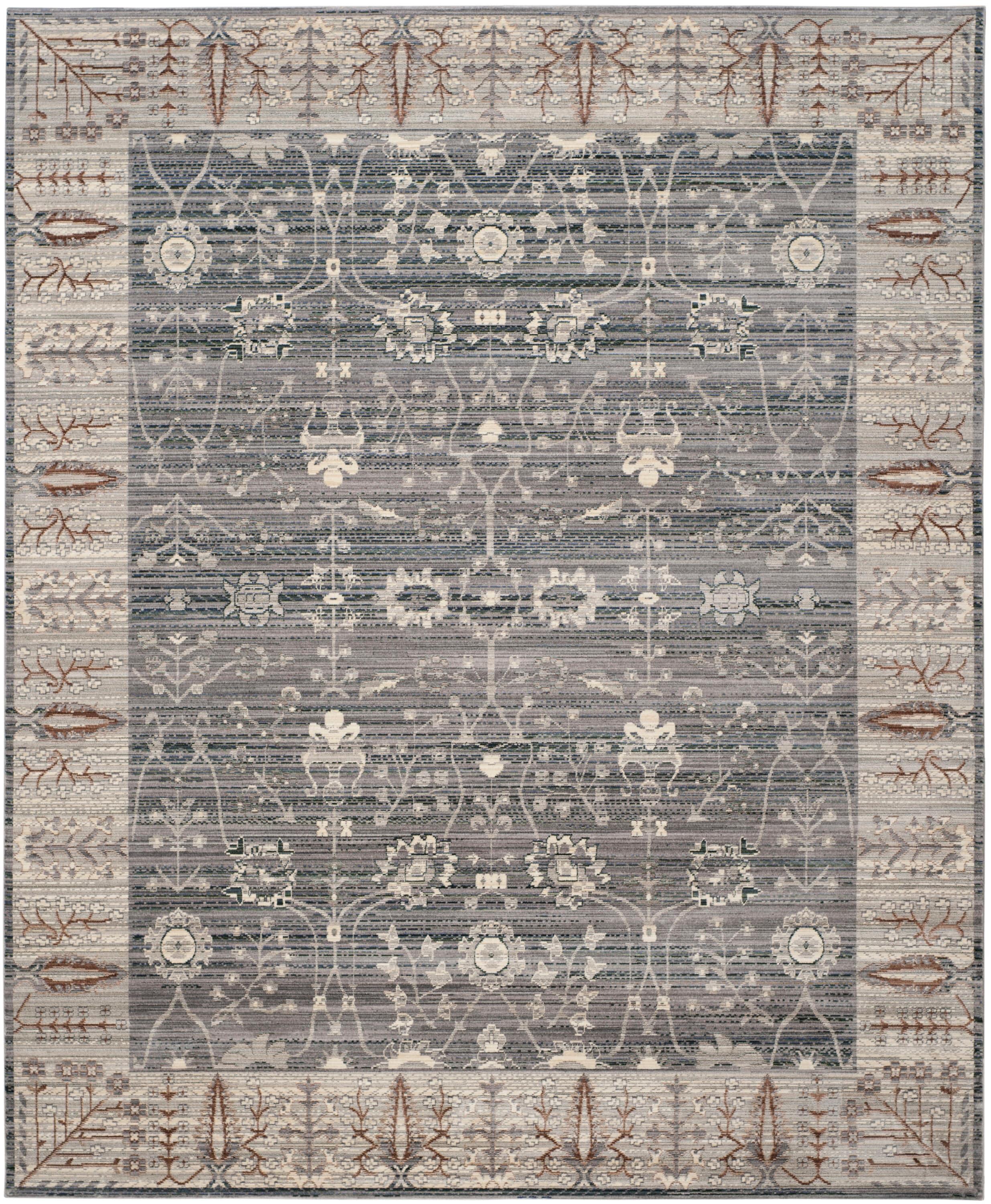 Gray Rectangular 8' x 10' Reversible Synthetic Rug