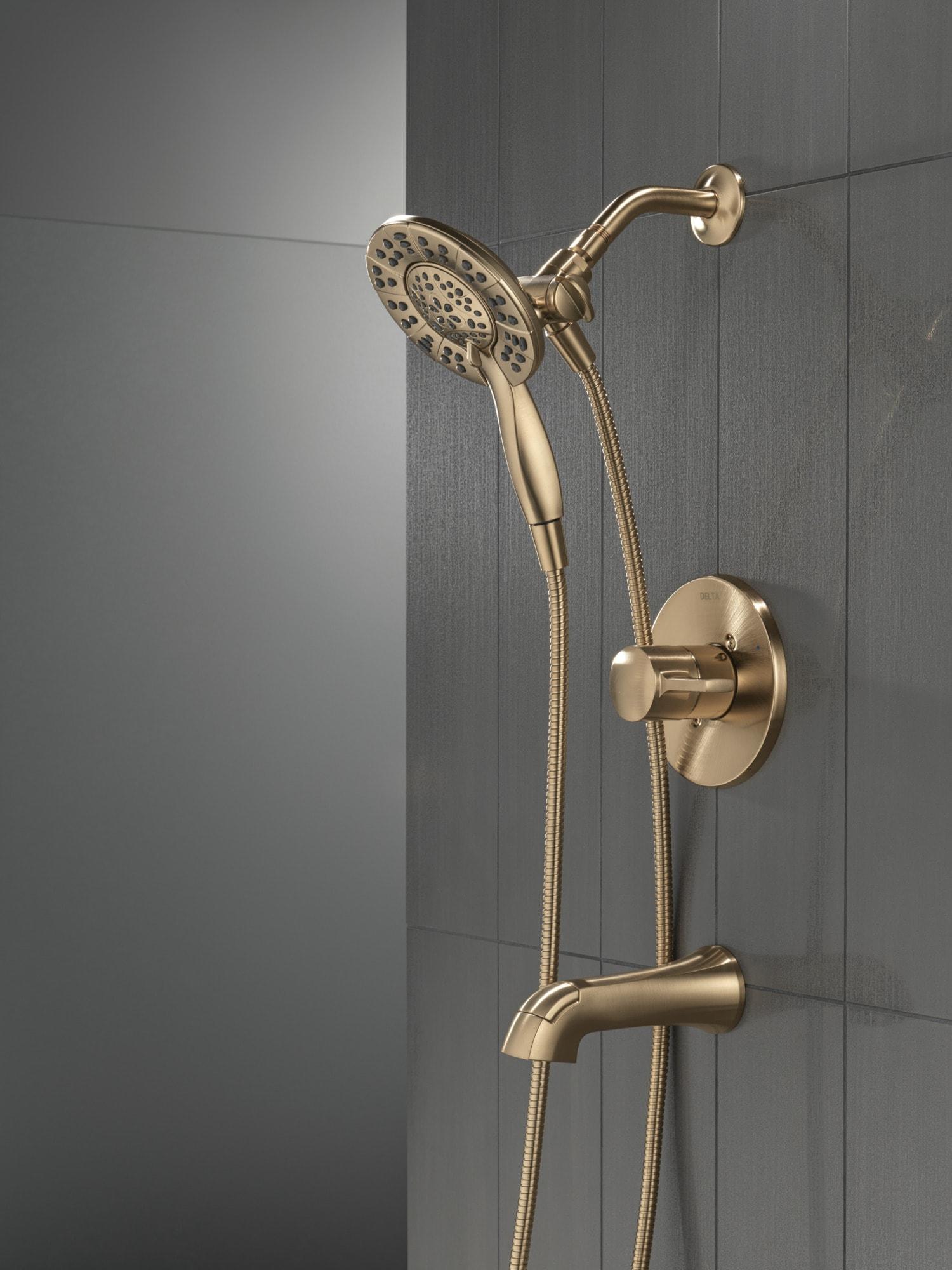 Delta Albion Single-Function Tub Shower Faucet Set, Shower Trim Kit with In2ition Shower Head T144855-CZ-I