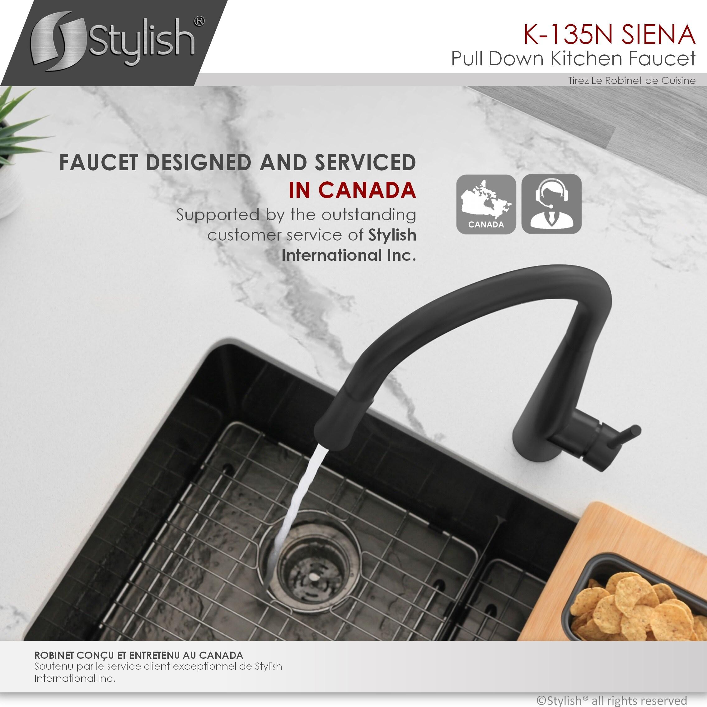 Modern Faucet Stylish Siena One-Handle Pull Down Kitchen Faucet