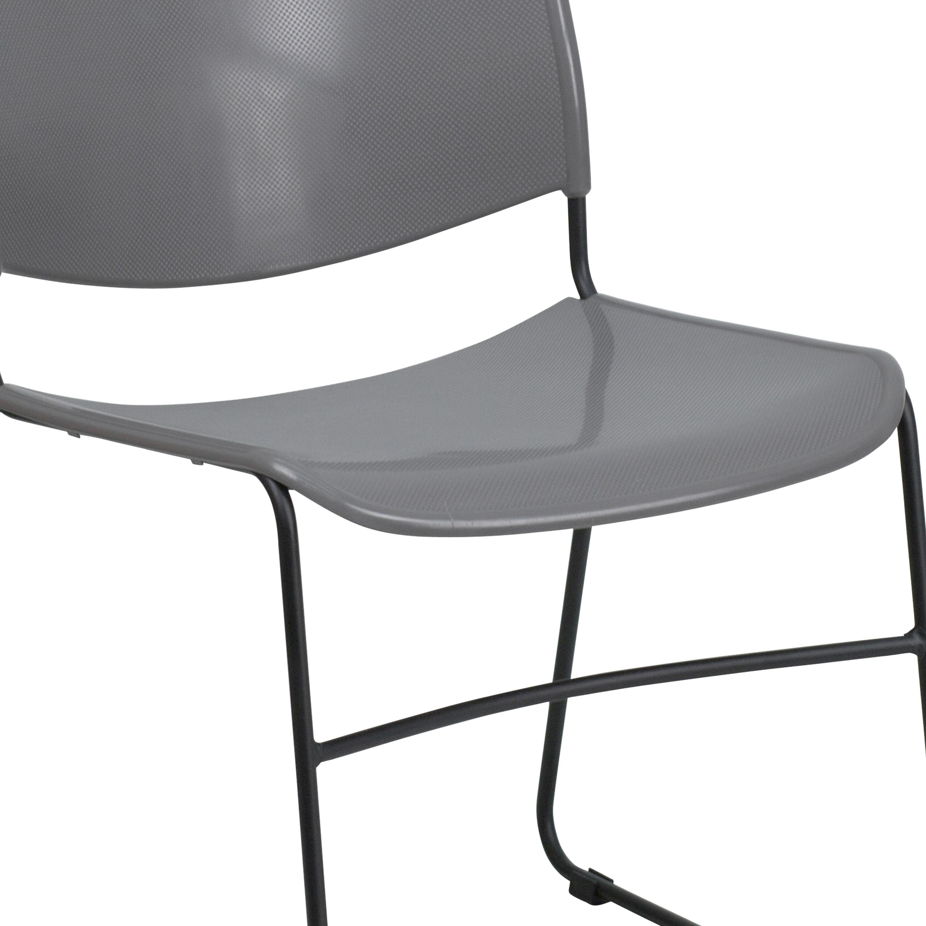 Flash Furniture Gaea 880 lb. Capacity Ultra-Compact Stack Chair with Metal Frame