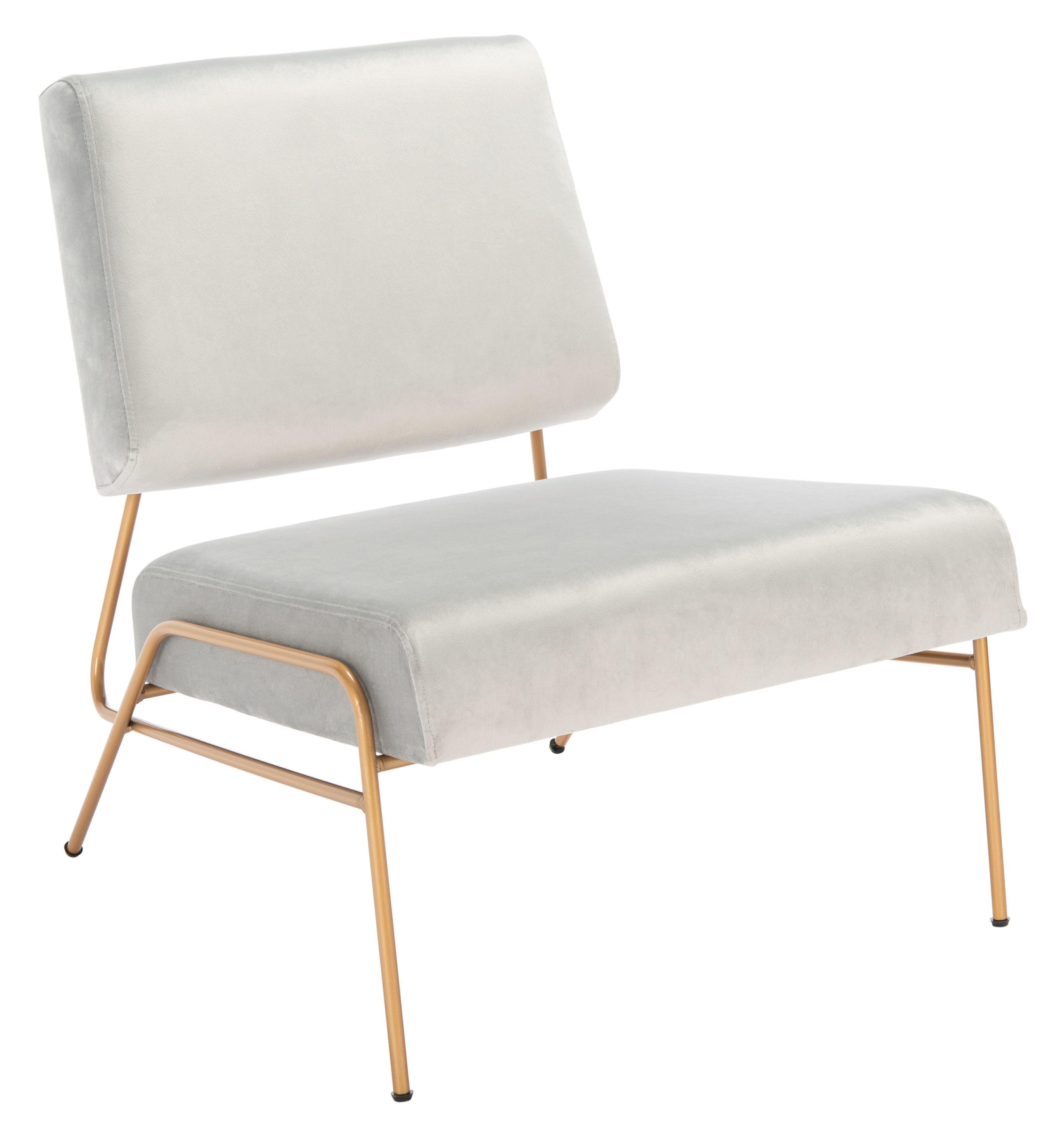 Romilly Velvet Accent Chair - ACH6203 - Grey/Gold - Safavieh