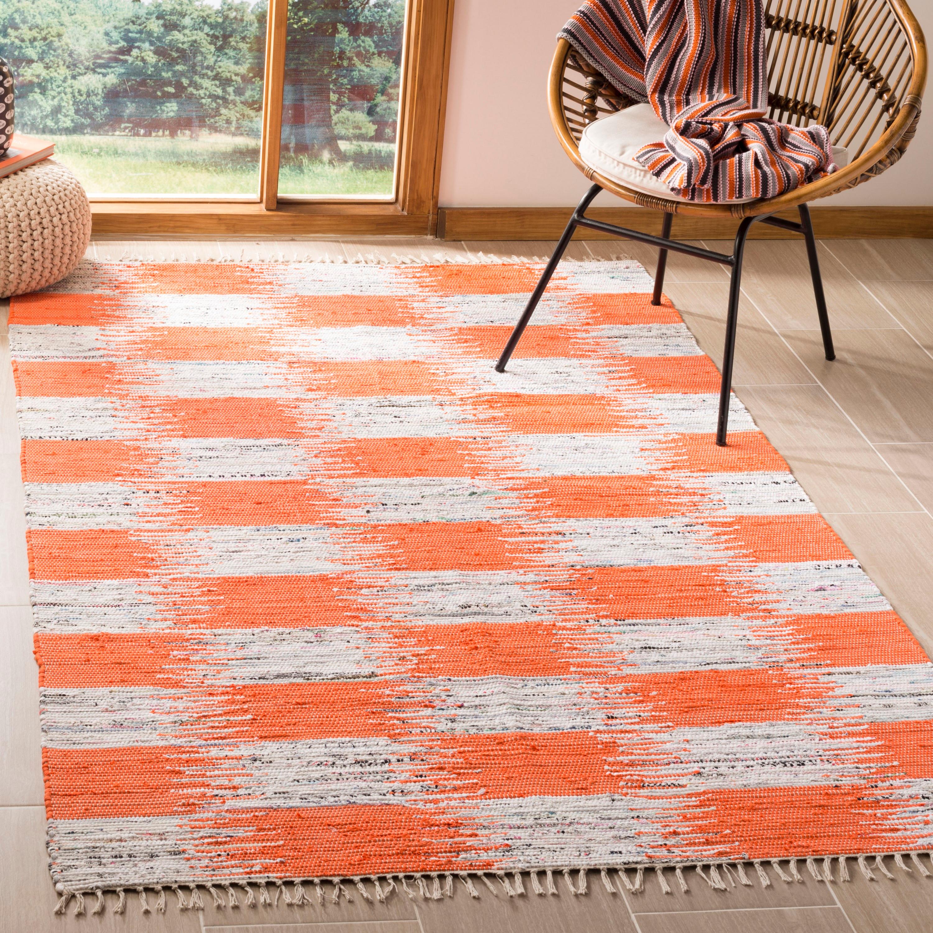 Montauk MTK721 Hand Woven Indoor Area Rug - Orange/Multi - 4'x6' - Safavieh.