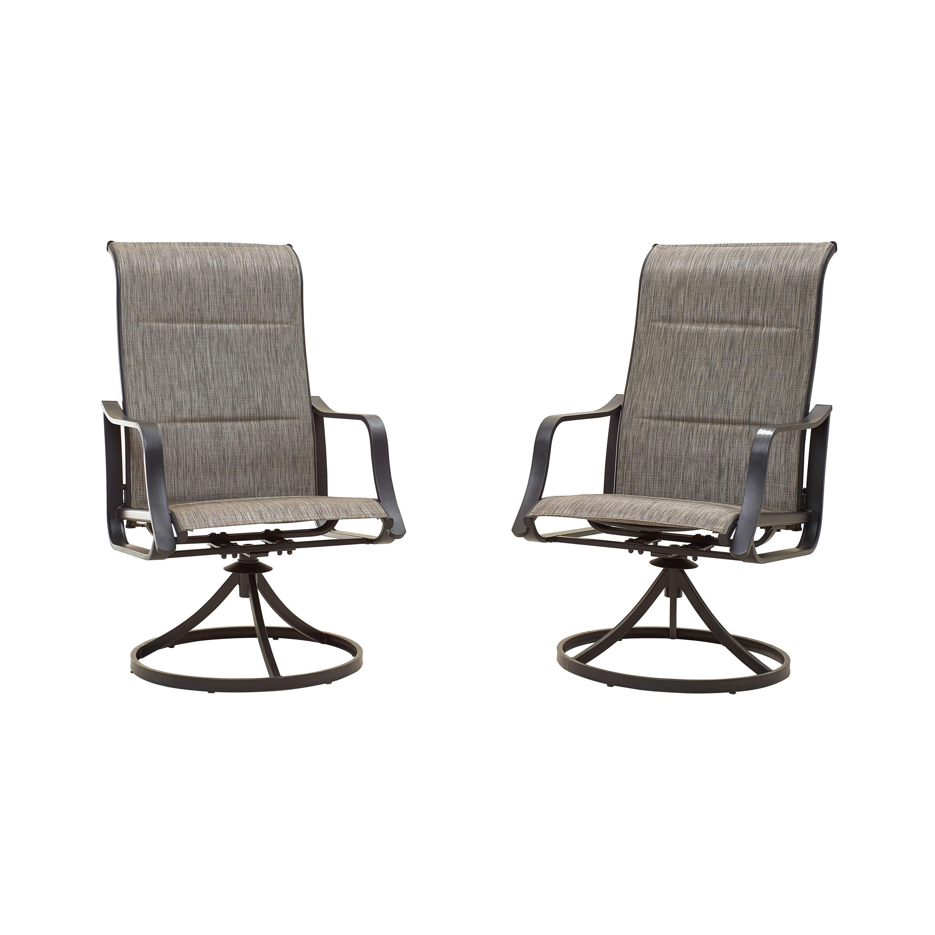 Techmilly Outdoor Dining Chairs , Patio Swivel Chairs Set of 2, Support 400lbs , Dark Grey