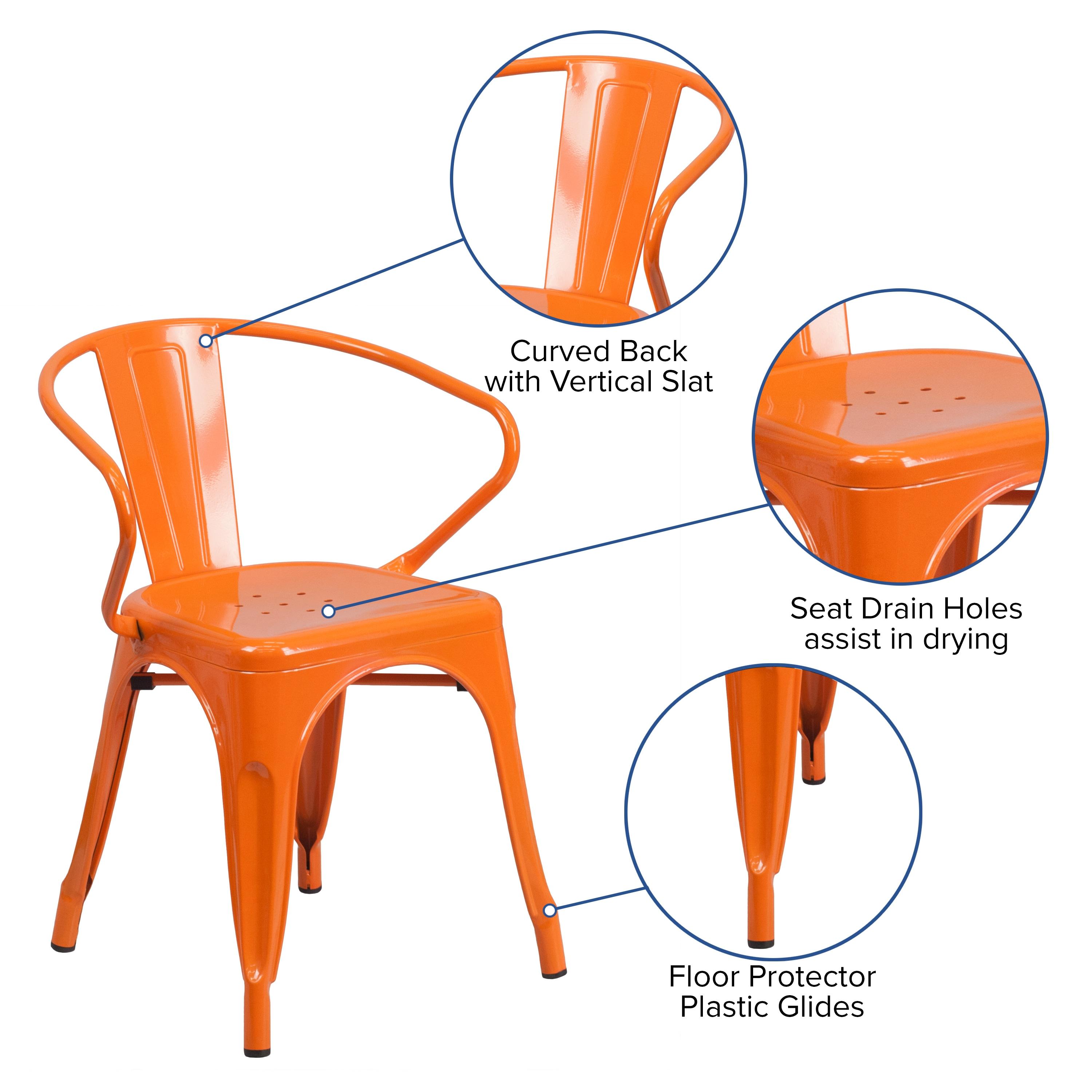 Hucheson Metal Indoor-Outdoor Chair with Arms