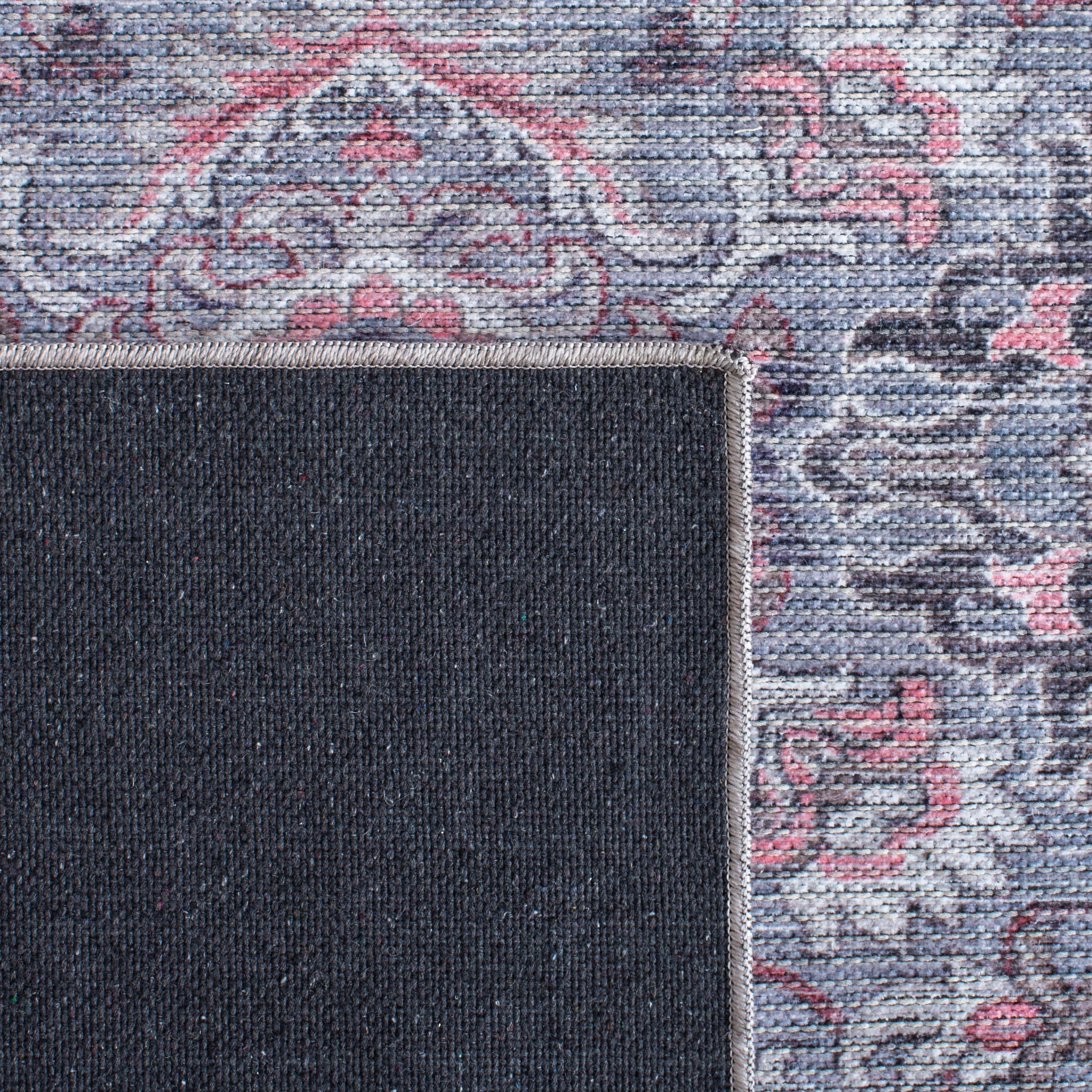Serapi SEP584 Power Loomed Machine Washable Skid-Resistant Indoor Area Rug - Grey/Pink - 8'x10' - Safavieh
