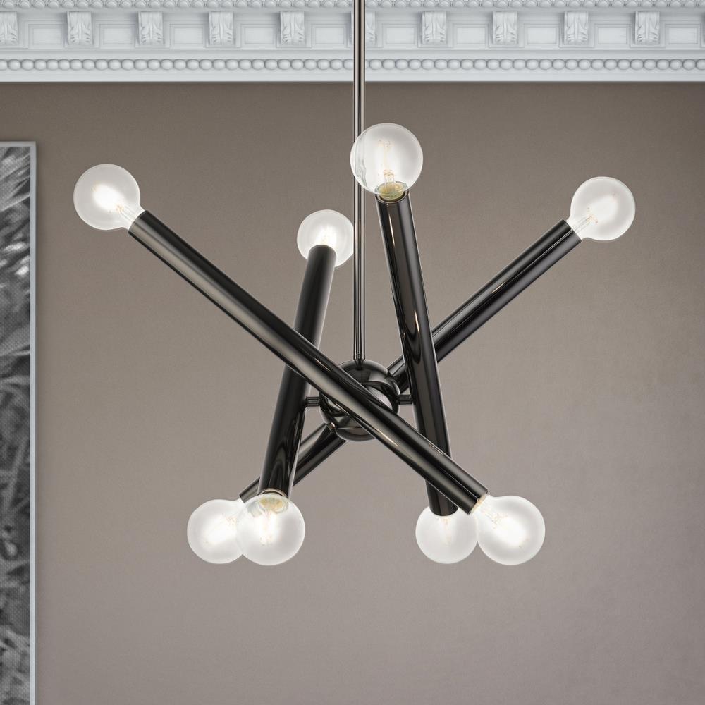 Livex Lighting Stafford 8 - Light Chandelier in  Black Chrome
