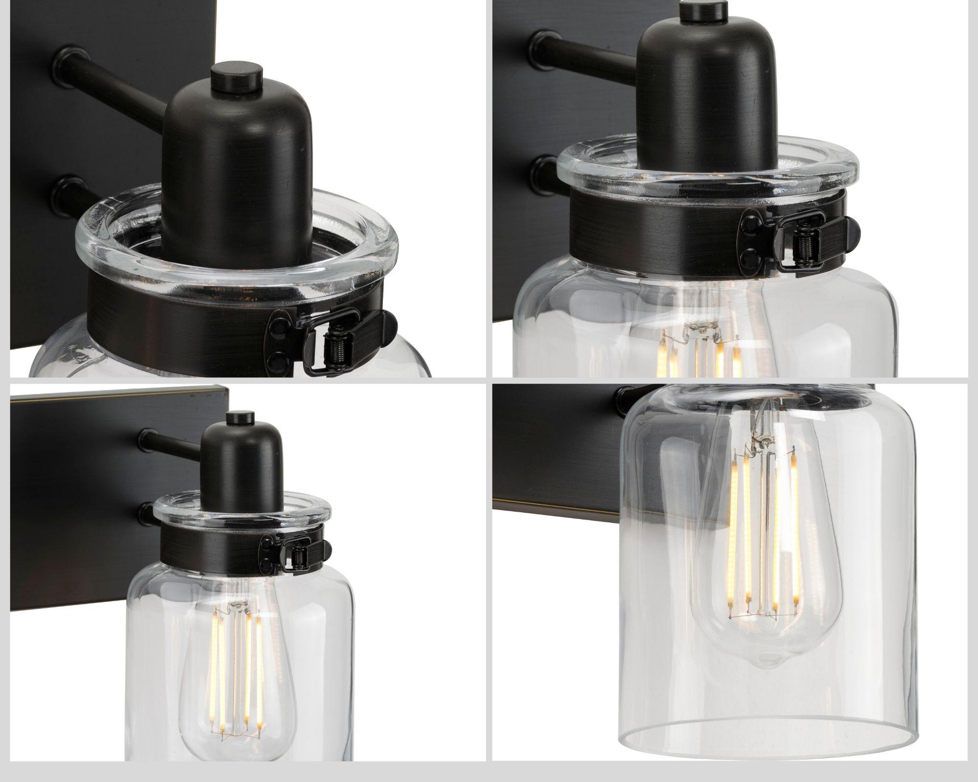 Progress Lighting Calhoun 1-Light Bath & Vanity, Steel, Antique Bronze, Clear Glass Shade