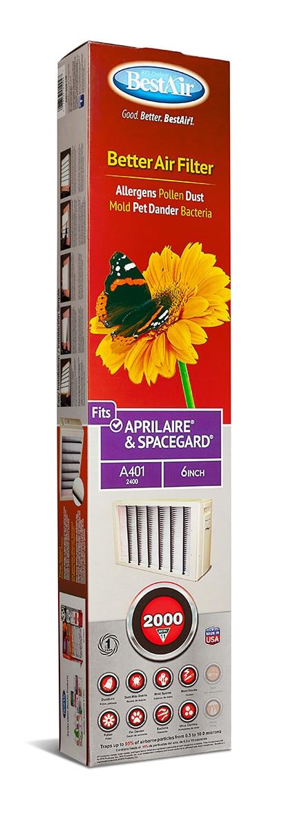 BestAir 2pk 16" x 27" x 6" Aprilaire & Spacegard Replacement Air Furnace Filter MERV 11: Electrostatic, EPA Certified