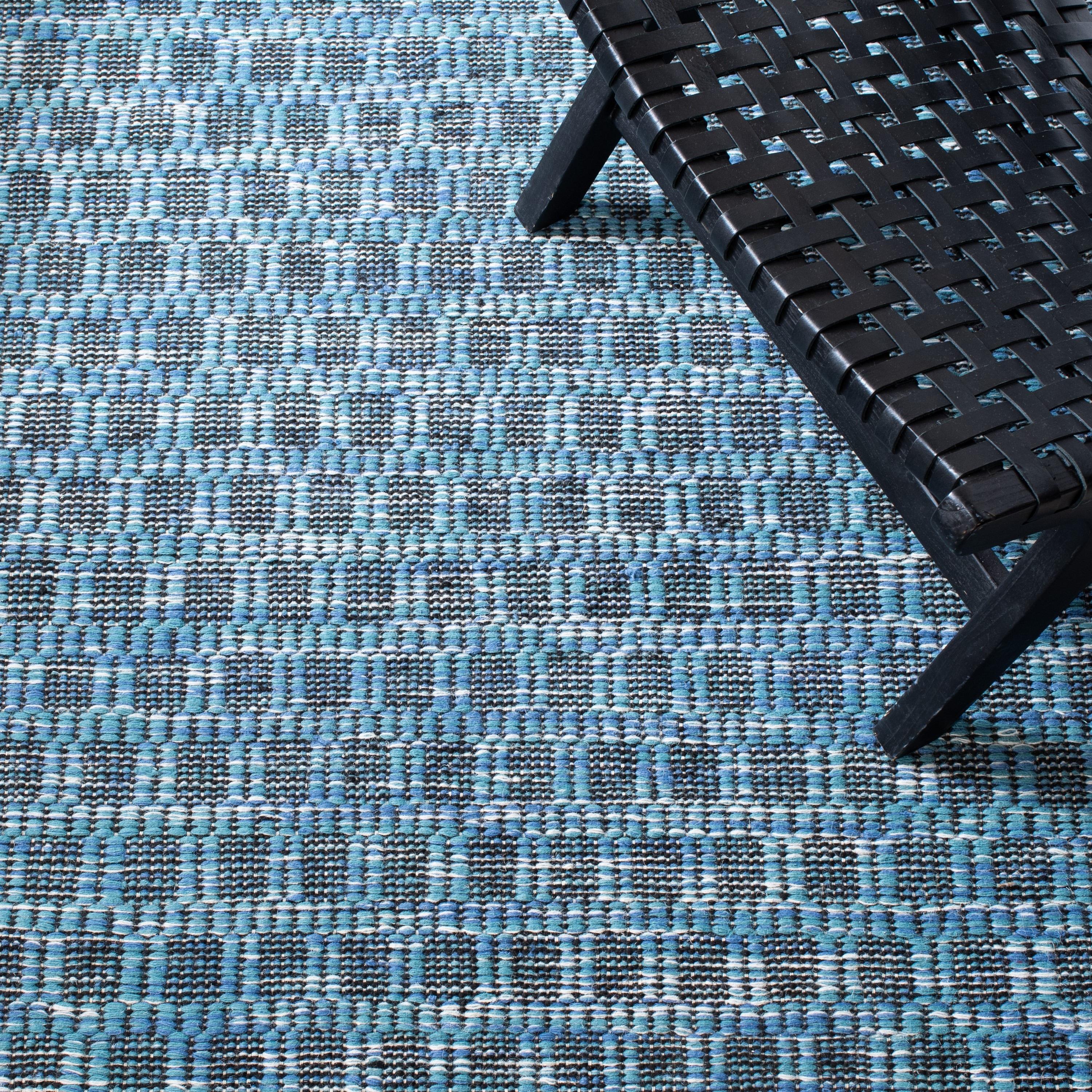 Kilim KLM377 Hand Woven Area Rug - Blue/Black - 4'x6' - Safavieh.