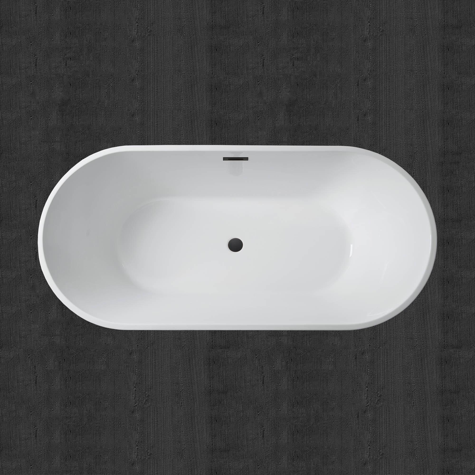 67" x 32" Freestanding Soaking Acrylic Bathtub