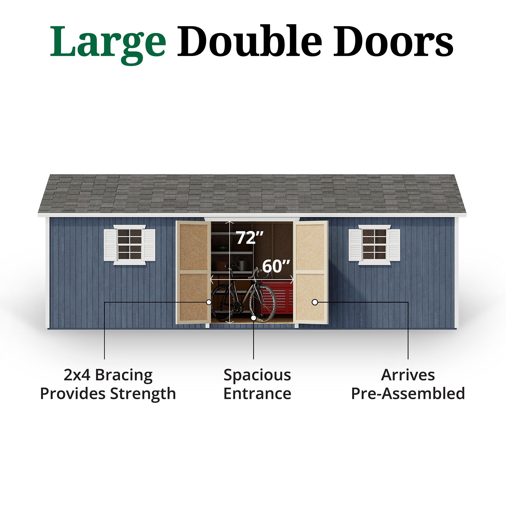 Little Cottage Co. 12x24 Classic Workshop Shed with Operable Windows, Outdoor Wood Storage Do-It-Yourself Precut Kit