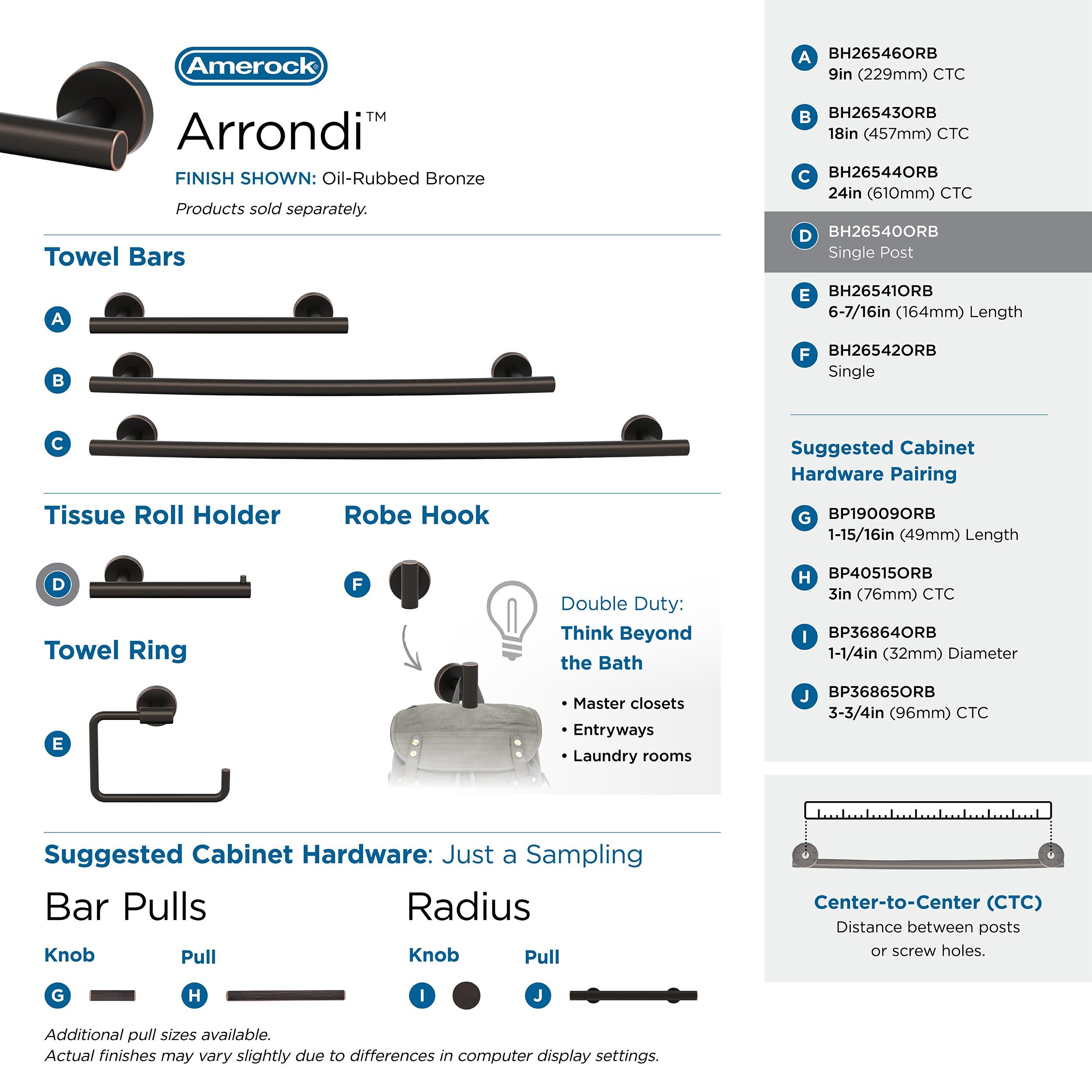 Amerock Arrondi Oil-Rubbed Bronze Single Post Toilet Paper Holder