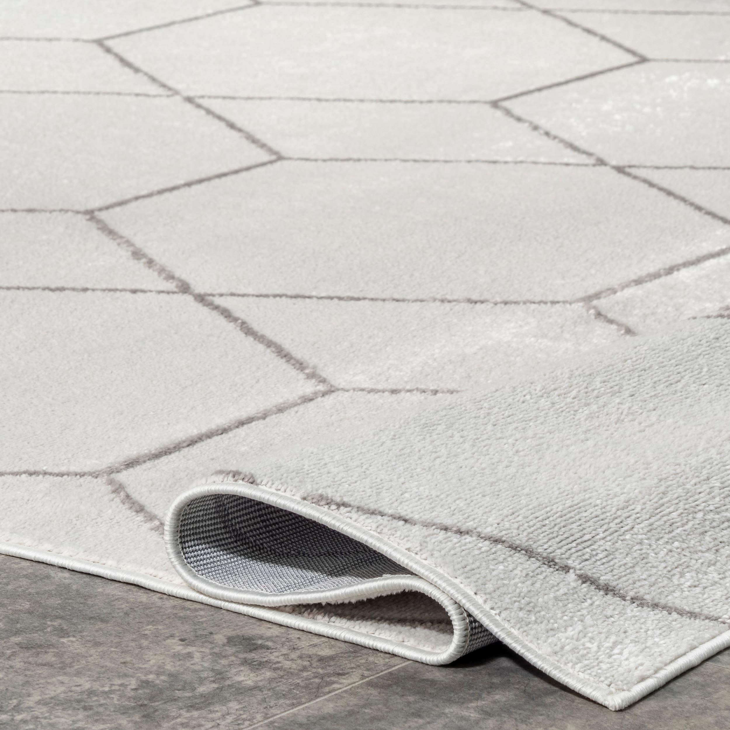 Nuloom Veronica Geometric 5x8 Indoor Area Rug for Living Room Bedroom Dining Room Kitchen, Beige/Ivory
