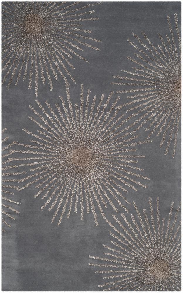 Soho SOH712 Hand Tufted Indoor Area Rug - Dark Grey/Silver - 5'x8' - Safavieh.