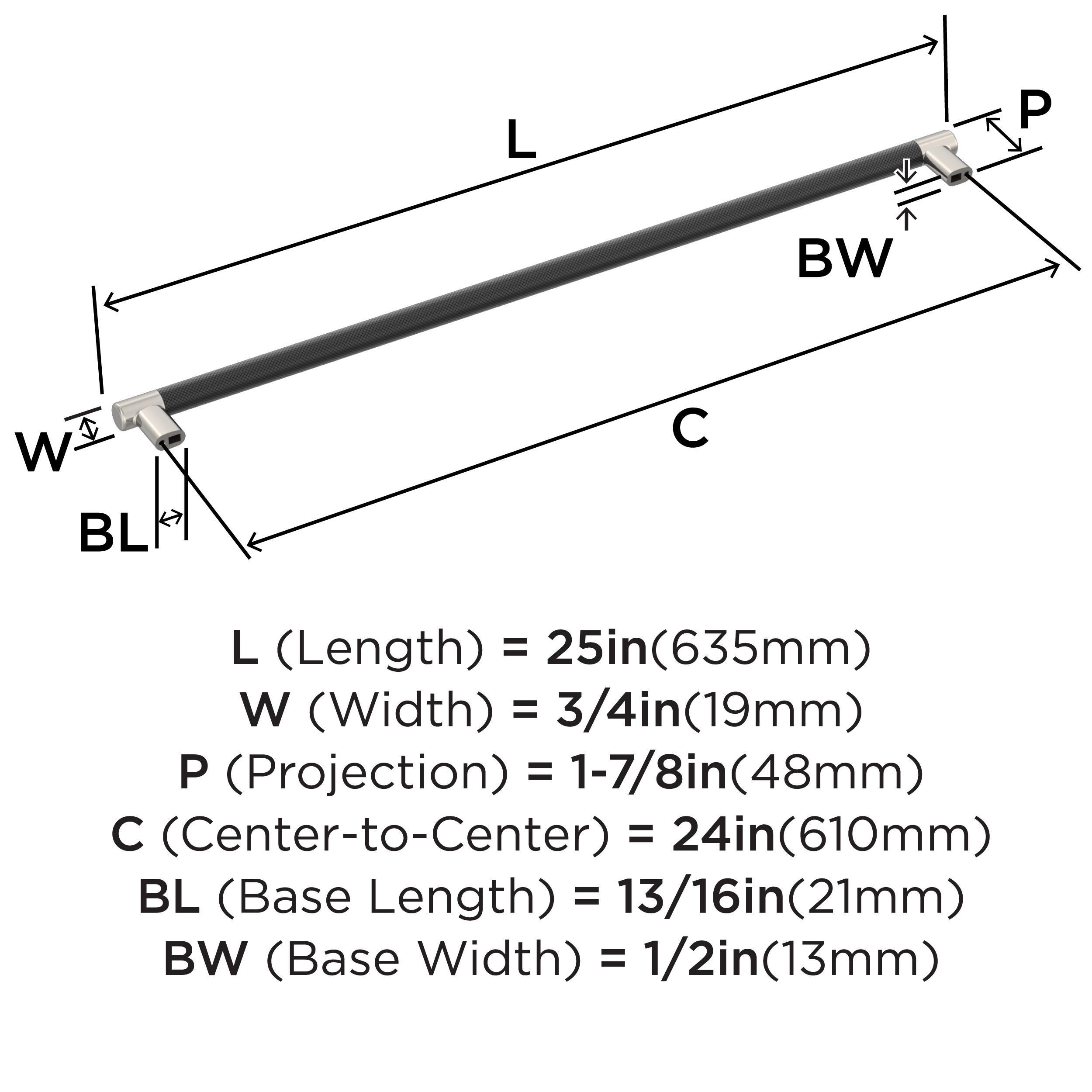 Amerock Esquire 24" Center to Center Appliance Pull