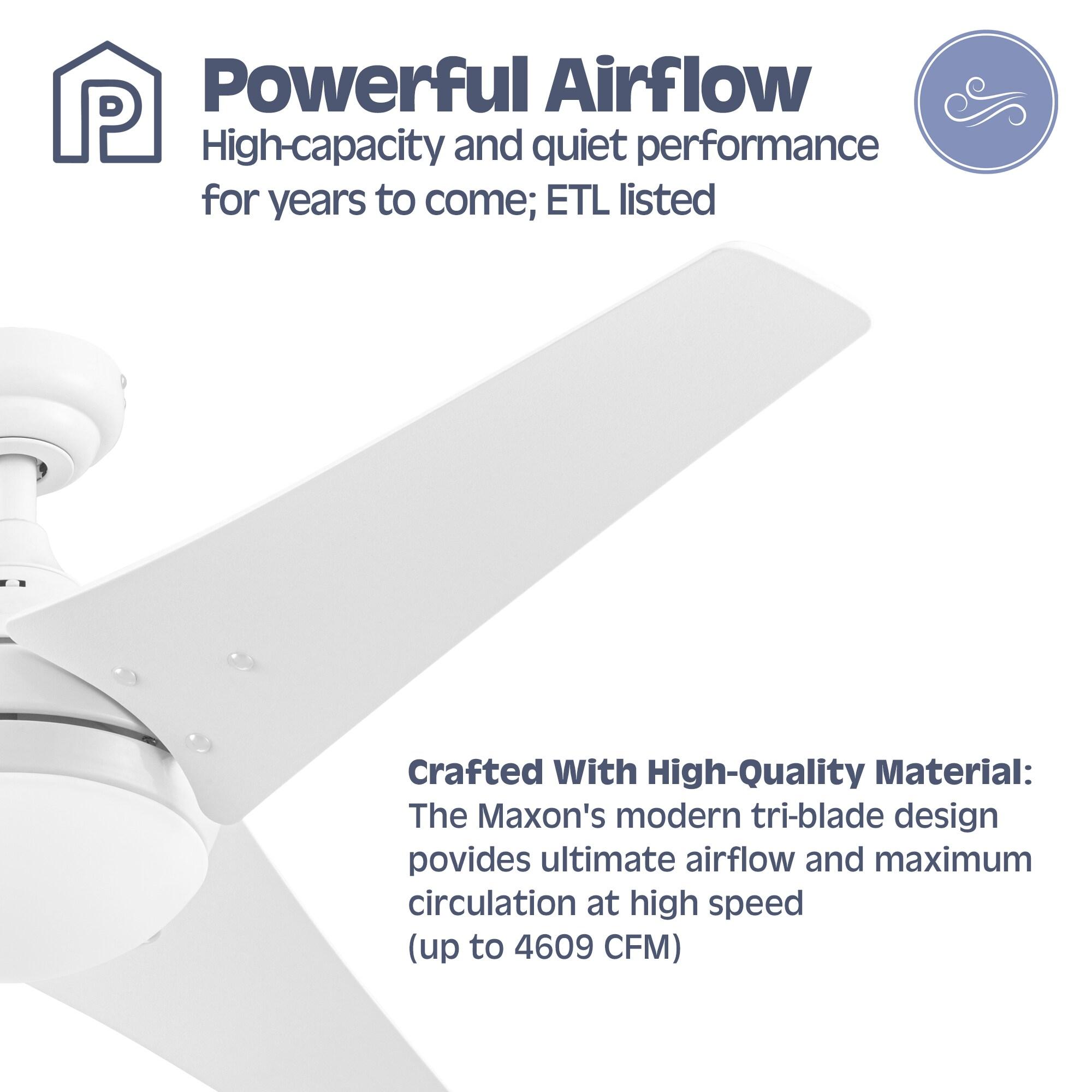 Prominence Home 51873-45 52 in. Remote Control Contemporary Indoor LED Ceiling Fan with Light - White