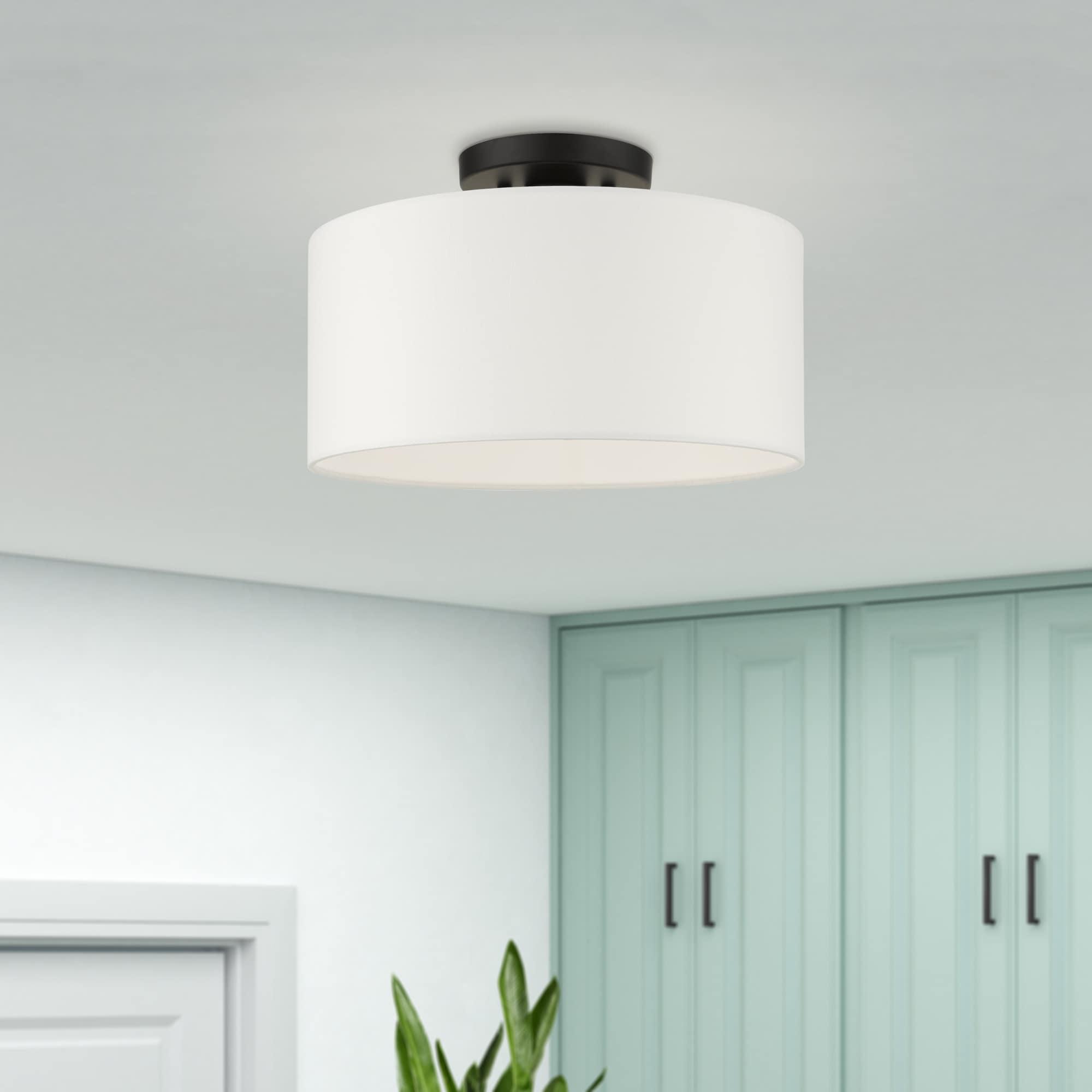 Livex Lighting Meridian 1 - Light Semi-Flush Mount in  Black