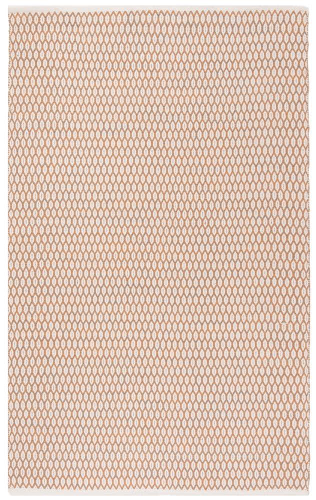 SAFAVIEH Montauk Crystal Geometric Cotton Area Rug, Orange/Ivory, 8' x 10'