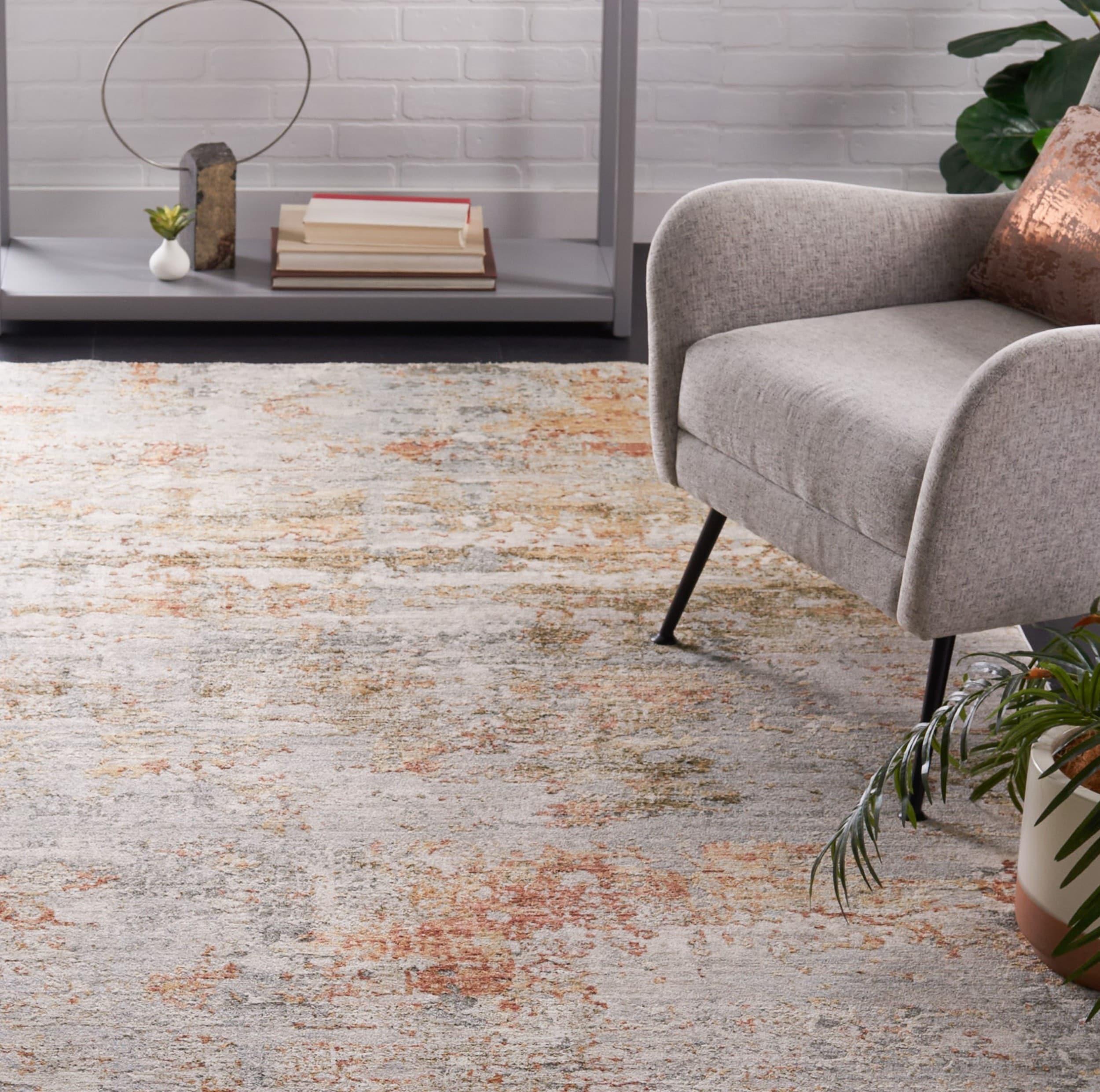 Adrianna ADN200 Machine Made Indoor Area Rug - Blue/Rust - 8'x10' - Safavieh