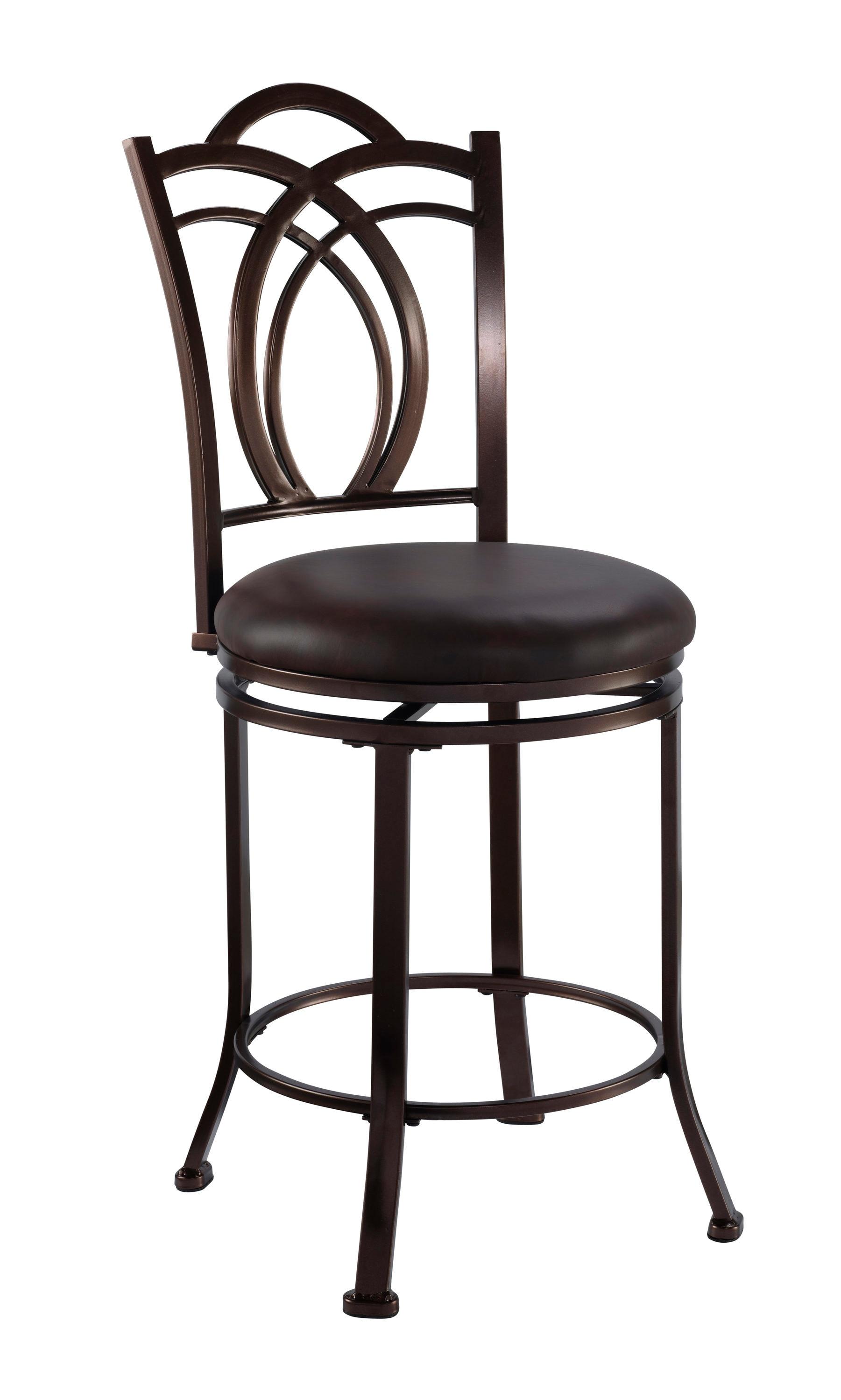 Lockridge Swivel Metal Leg Stool With Faux Leather Stool