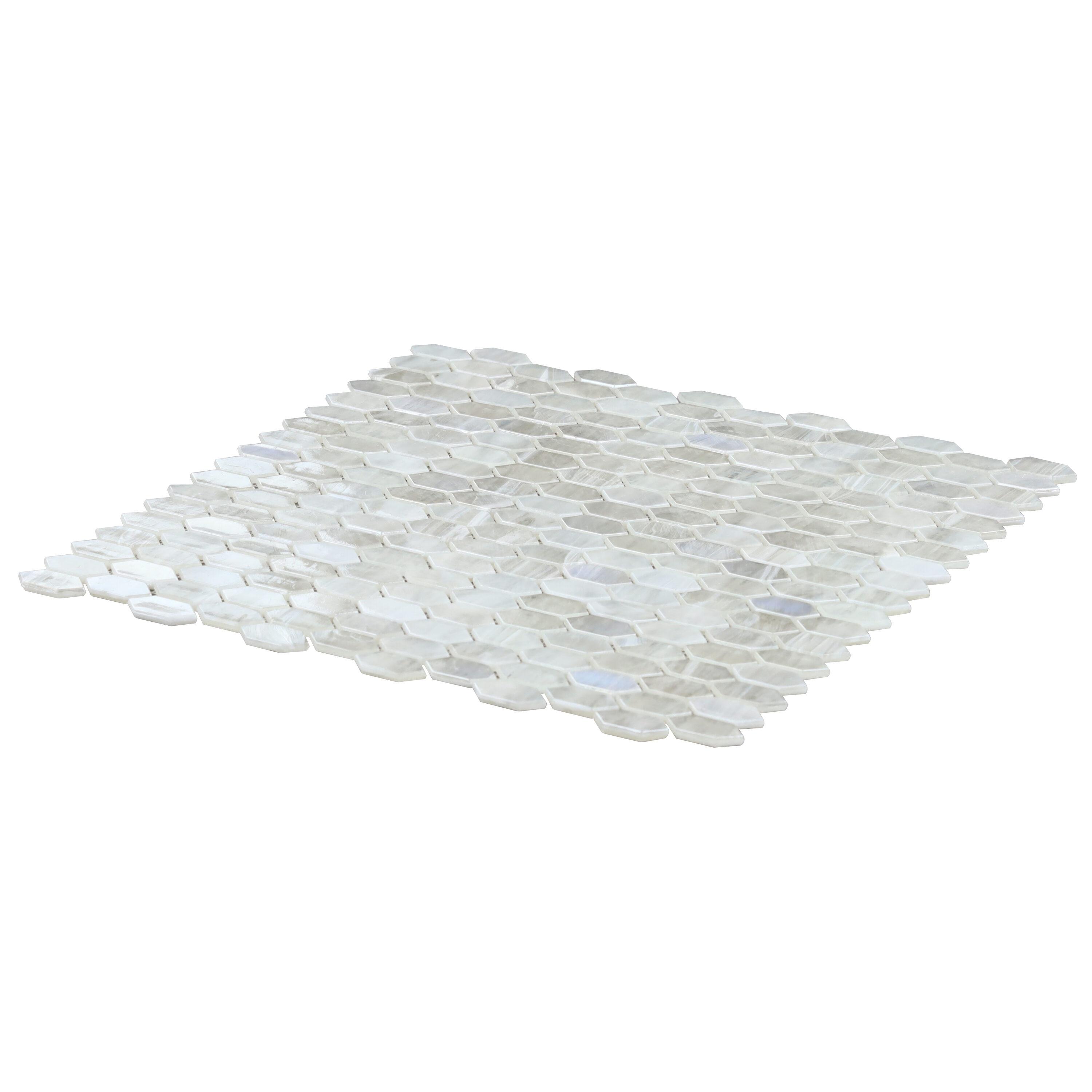 Whisper 11.61" x 11.73" Polished Mini Picket Glass Mosaic Wall Tile (0.94 Sq. Ft. / each)