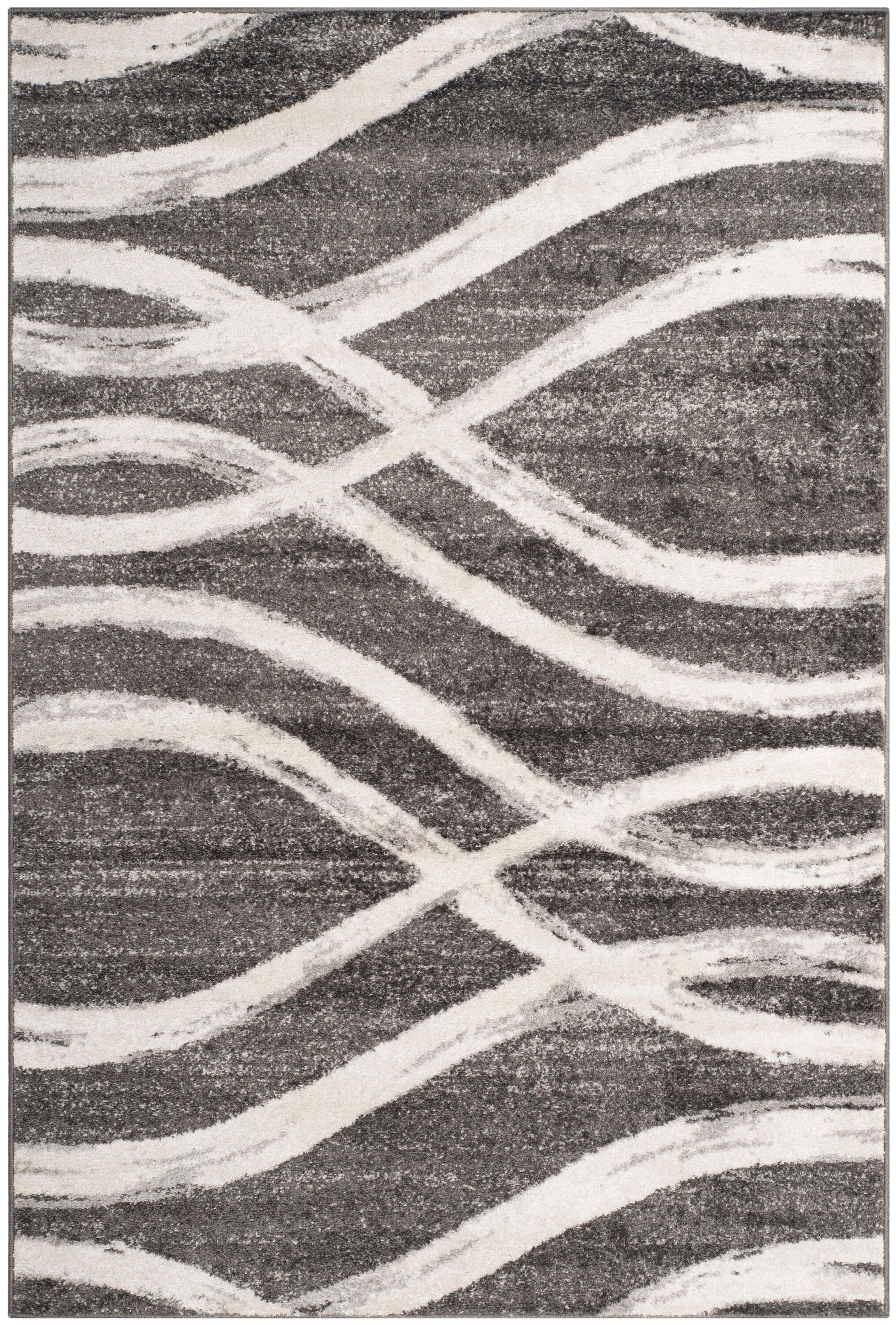 Adirondack ADR125 Machine Made Indoor Area Rug - Charcoal/Ivory - 6'x9' - Safavieh