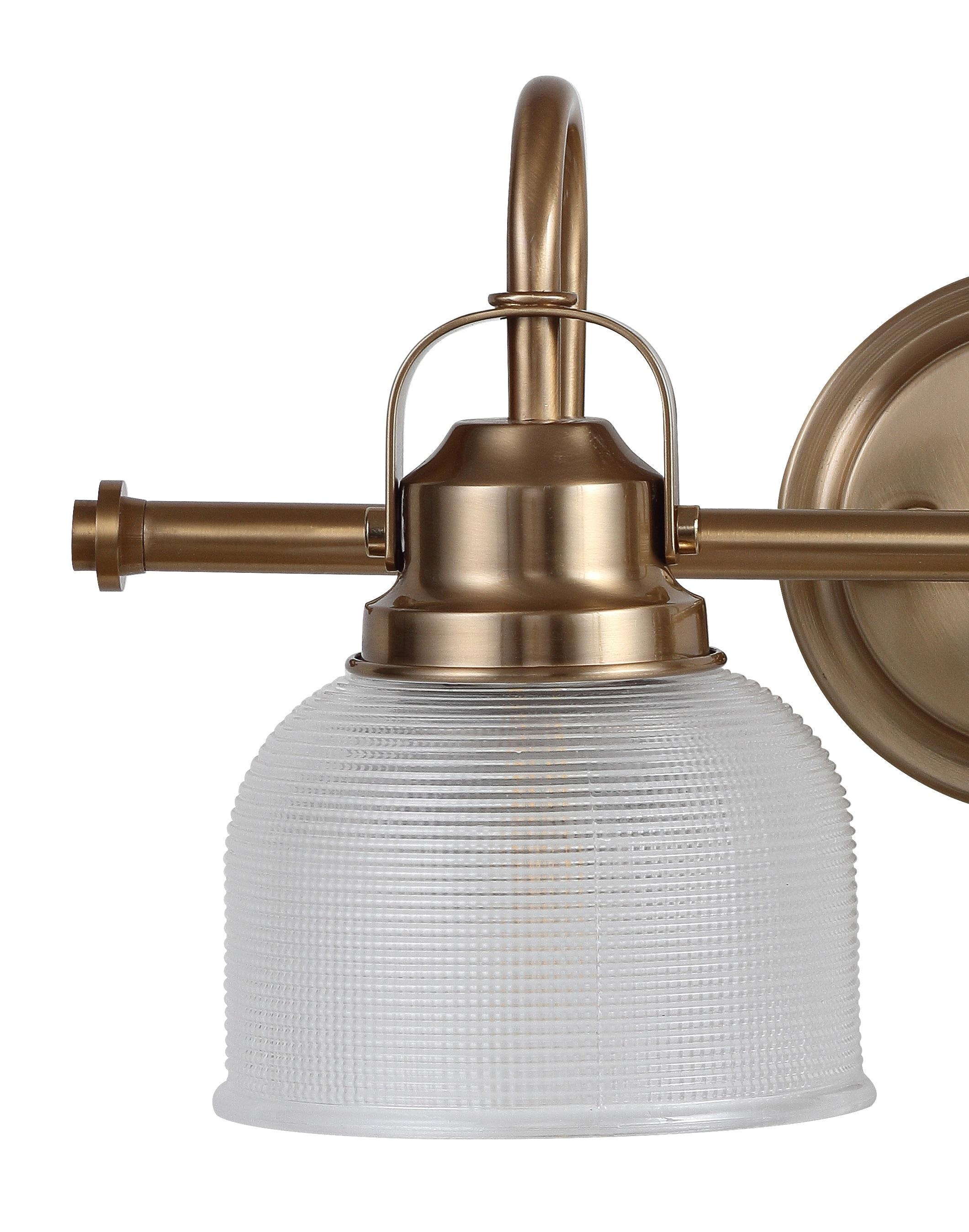 17.25" LED 2-Light Metal/Glass Virginia Pendent Brass/Gold - JONATHAN Y: ETL Listed, Bathroom Fixture, Bright Light
