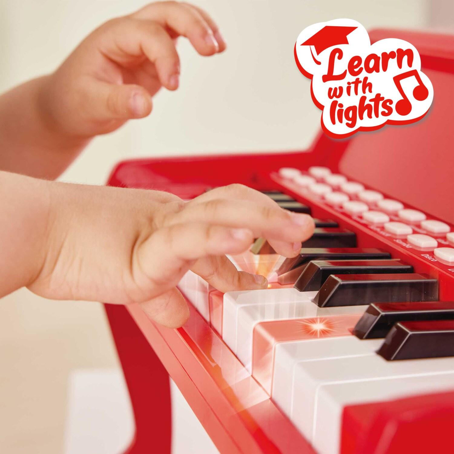 Hape Learn With Lights: Electronic Piano - Red, 25 Keys, Ages 3+